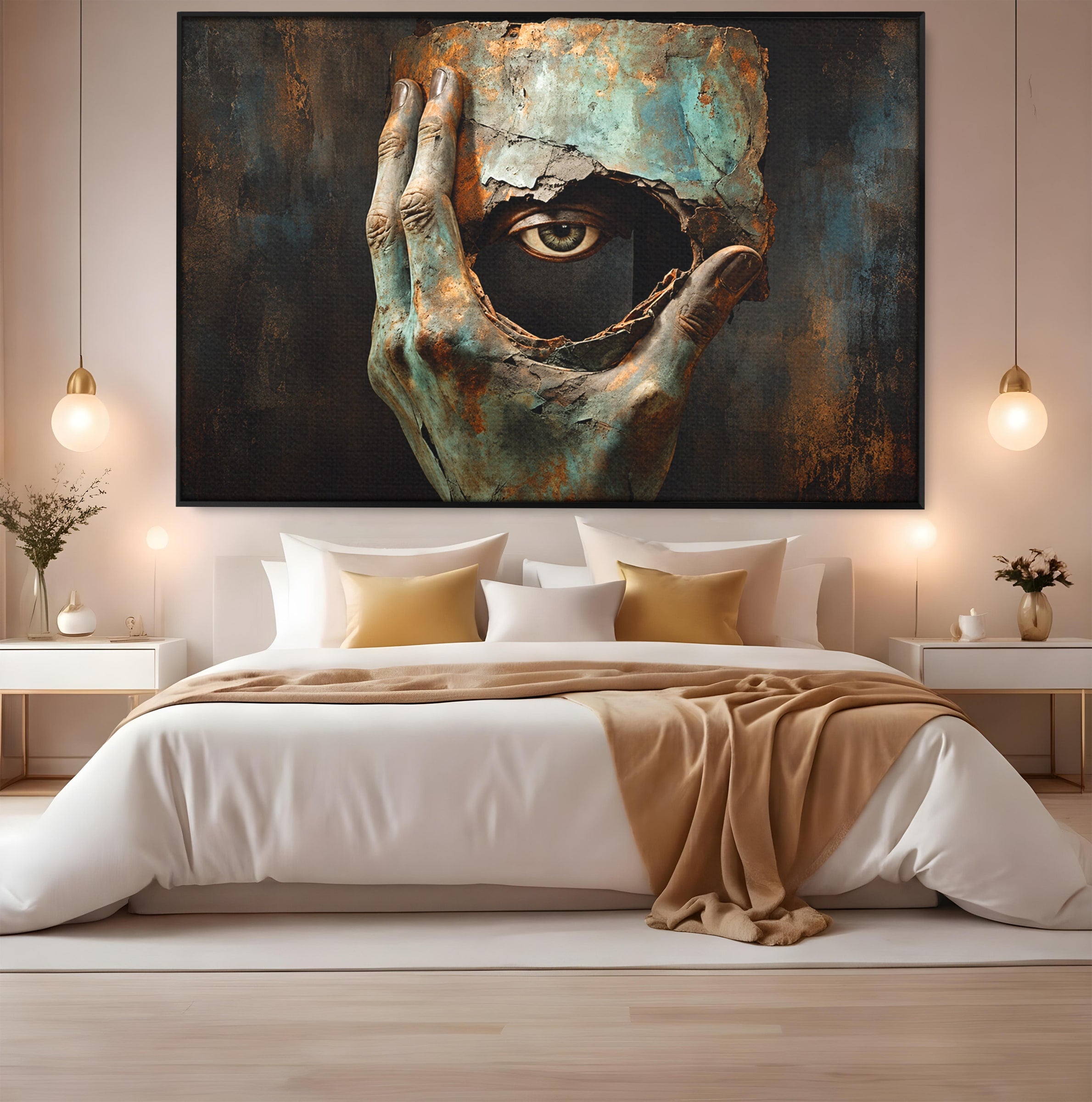 Tablou Canvas Premium LuxCanva® U1062, Privirea Misterioasa, Ochi, Mister, Abstract, Arta, Birou, Culori Vibrante