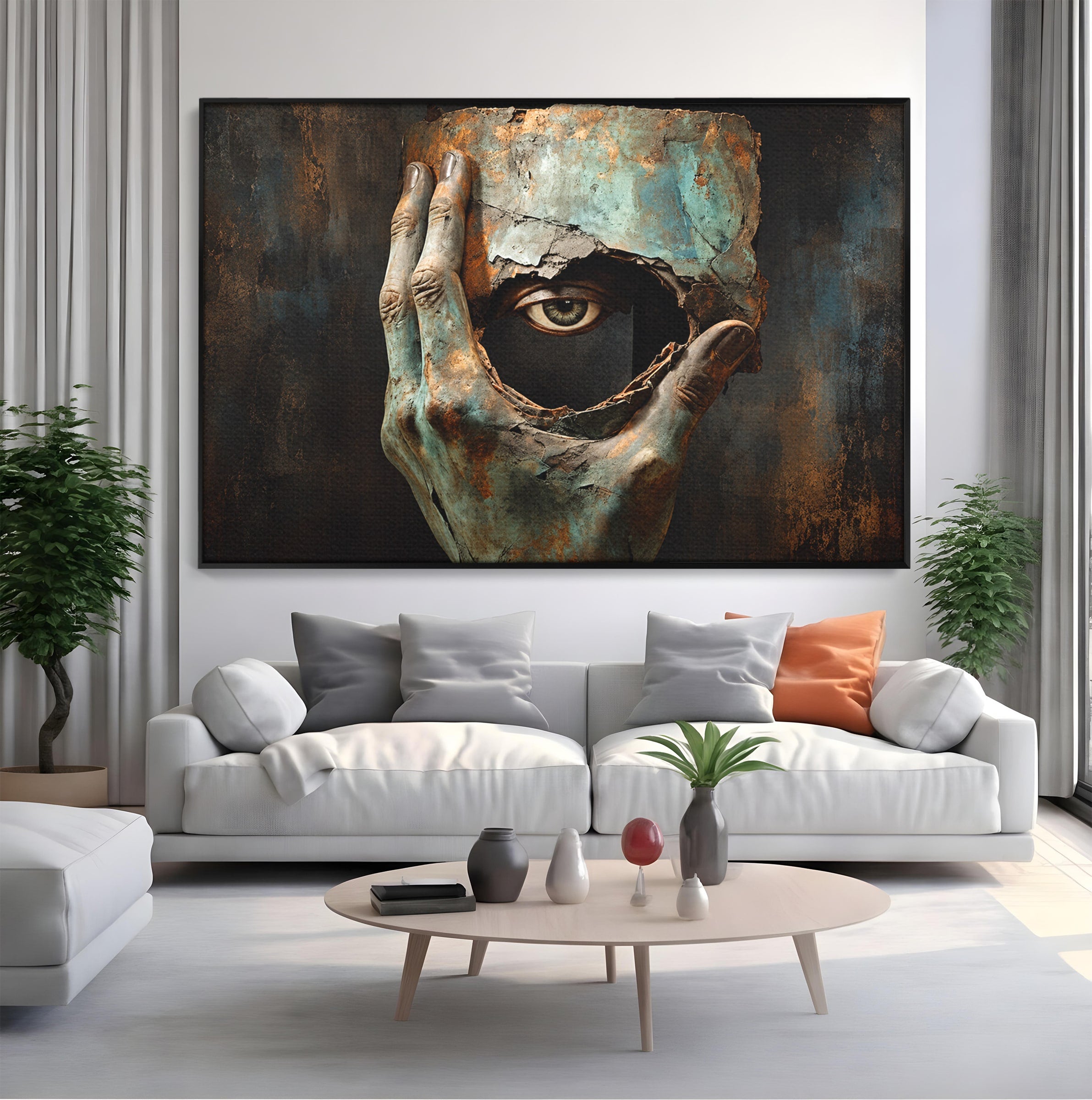 Tablou Canvas Premium LuxCanva® U1062, Privirea Misterioasa, Ochi, Mister, Abstract, Arta, Birou, Culori Vibrante
