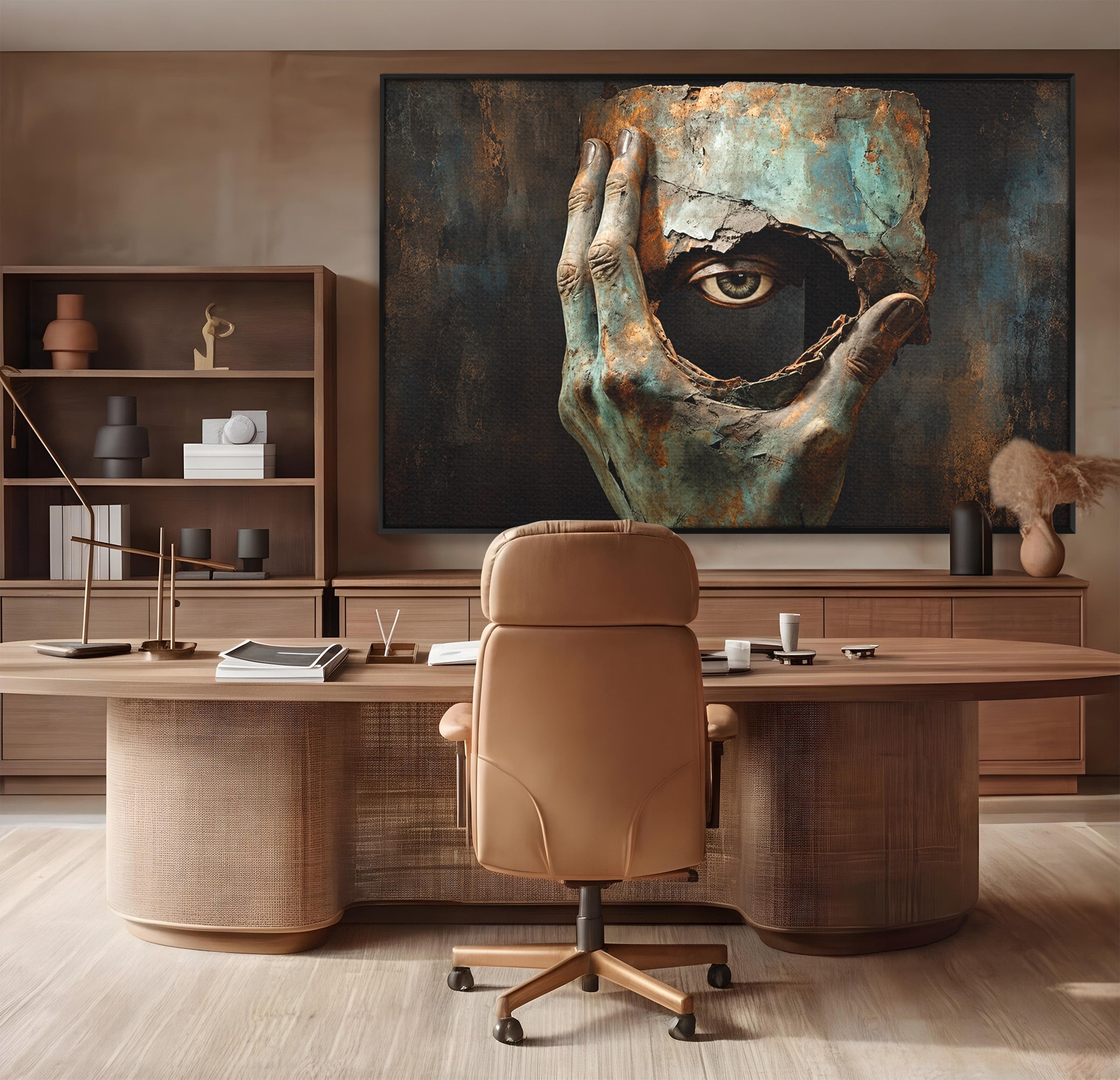 Tablou Canvas Premium LuxCanva® U1062, Privirea Misterioasa, Ochi, Mister, Abstract, Arta, Birou, Culori Vibrante