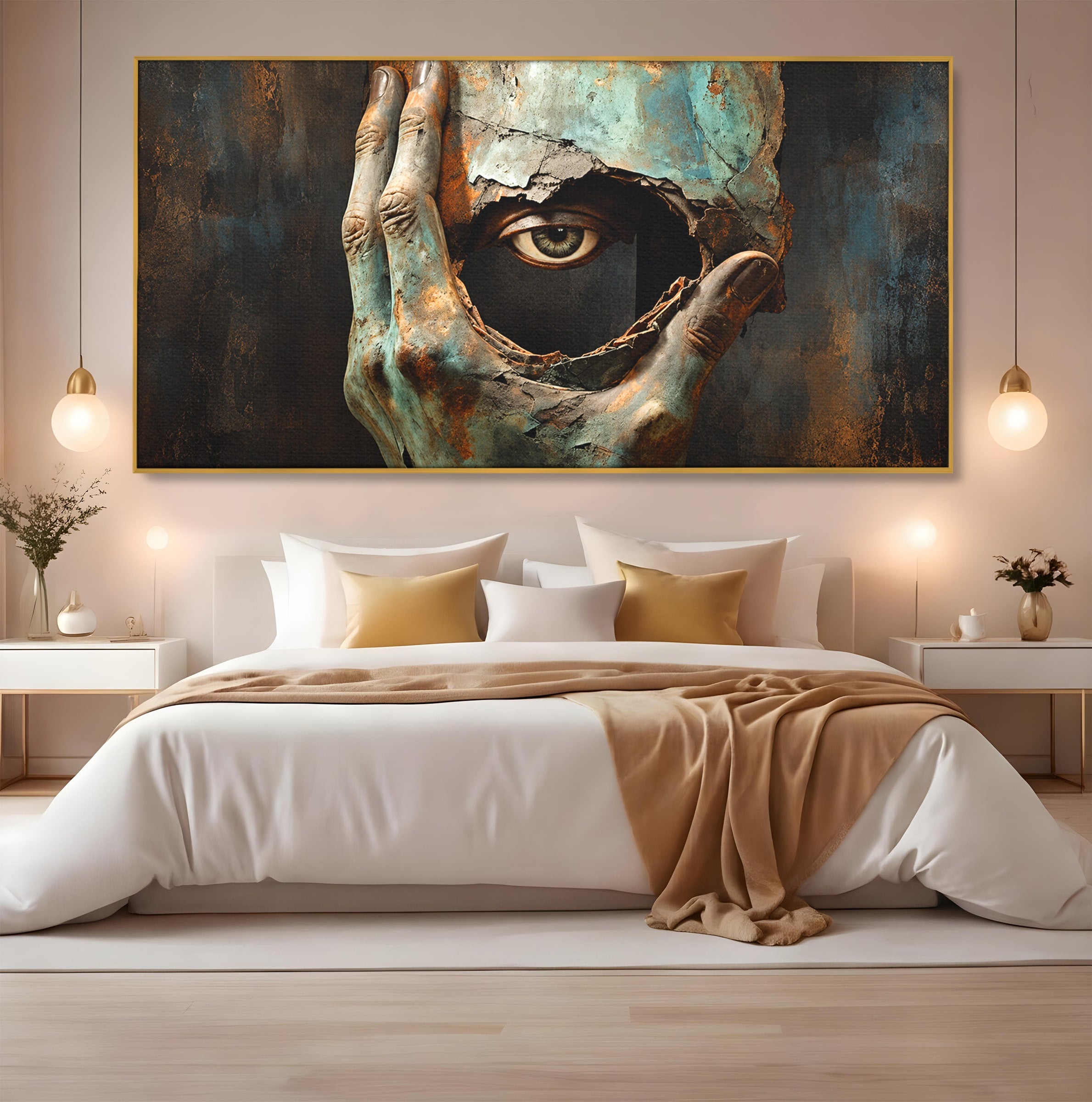 Tablou Canvas Premium LuxCanva® U1062, Privirea Misterioasa, Ochi, Mister, Abstract, Arta, Birou, Culori Vibrante