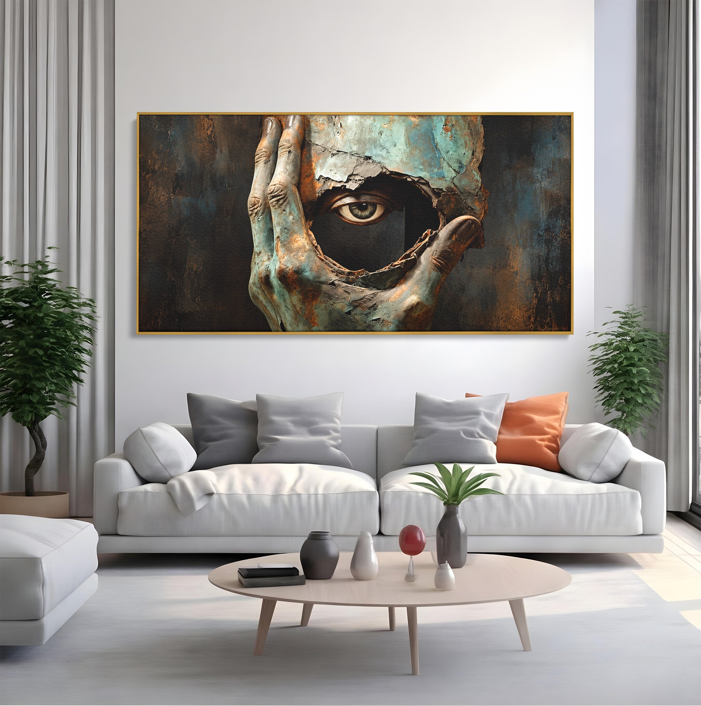 Tablou Canvas Premium LuxCanva® U1062, Privirea Misterioasa, Ochi, Mister, Abstract, Arta, Birou, Culori Vibrante