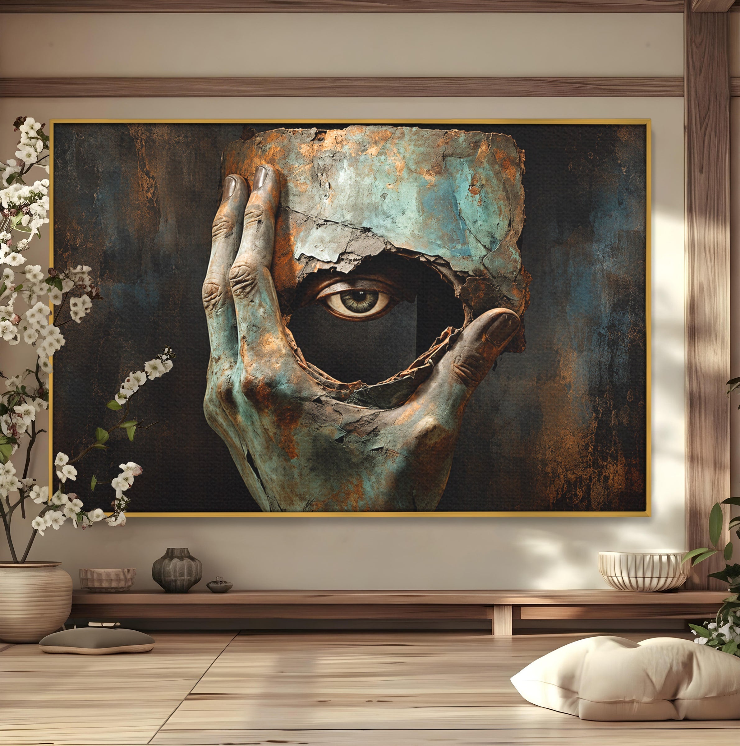 Tablou Canvas Premium LuxCanva® U1062, Privirea Misterioasa, Ochi, Mister, Abstract, Arta, Birou, Culori Vibrante