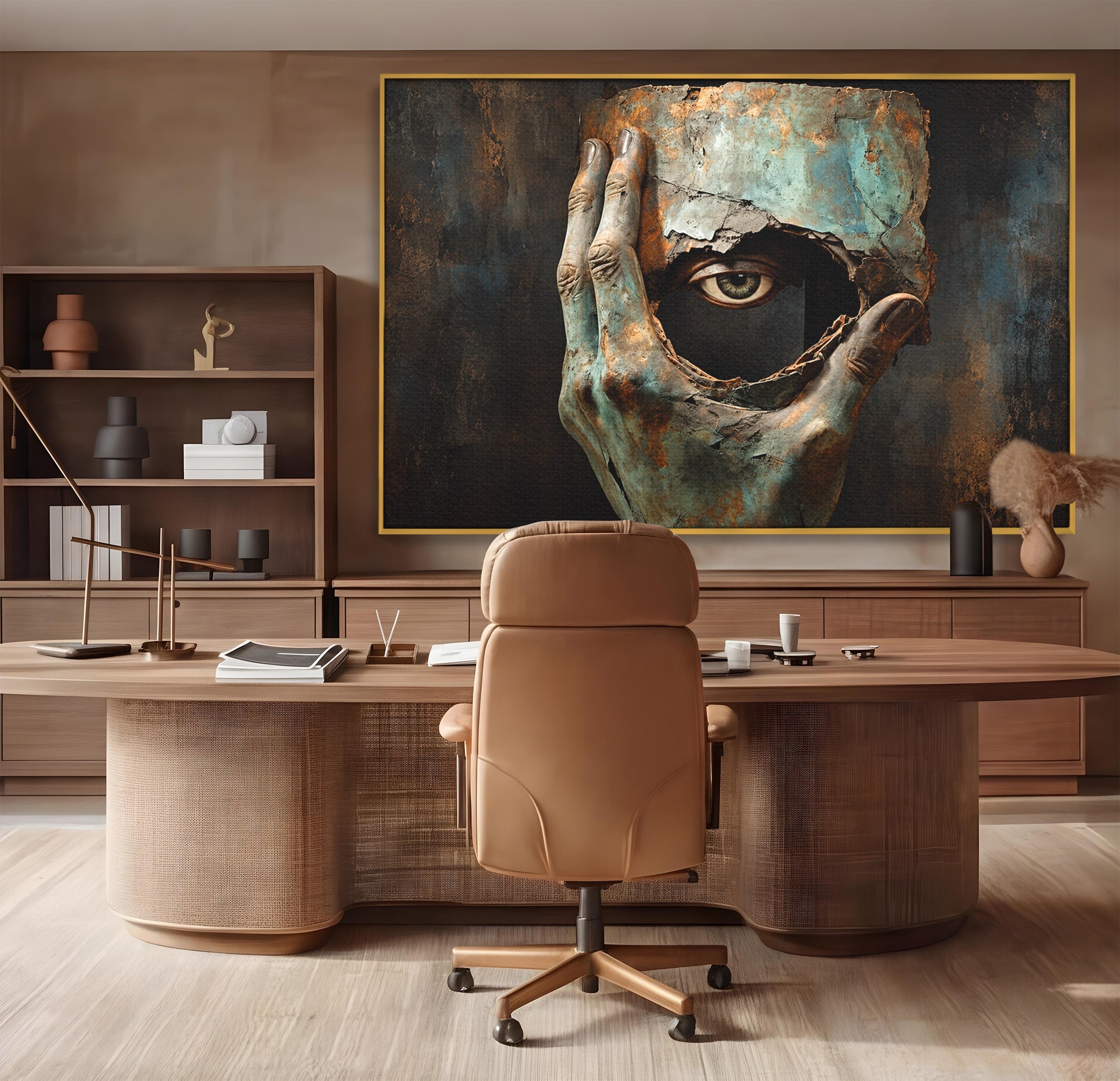 Tablou Canvas Premium LuxCanva® U1062, Privirea Misterioasa, Ochi, Mister, Abstract, Arta, Birou, Culori Vibrante