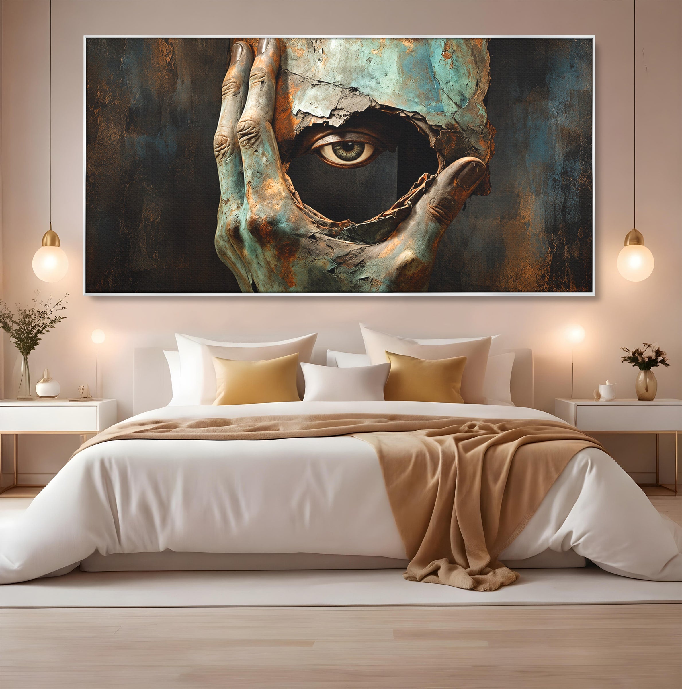 Tablou Canvas Premium LuxCanva® U1062, Privirea Misterioasa, Ochi, Mister, Abstract, Arta, Birou, Culori Vibrante