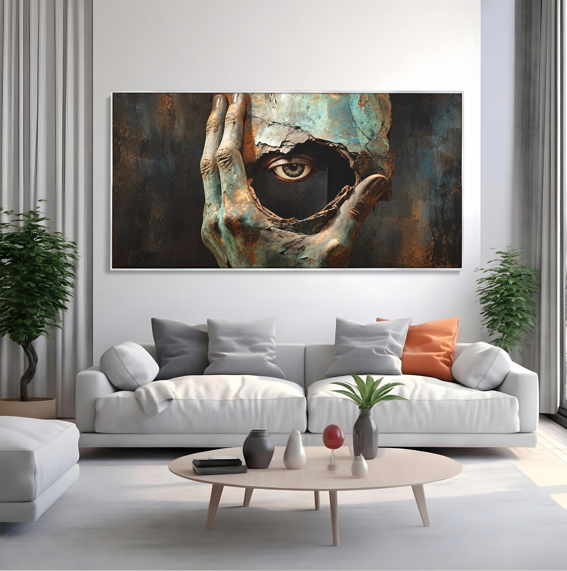 Tablou Canvas Premium LuxCanva® U1062, Privirea Misterioasa, Ochi, Mister, Abstract, Arta, Birou, Culori Vibrante