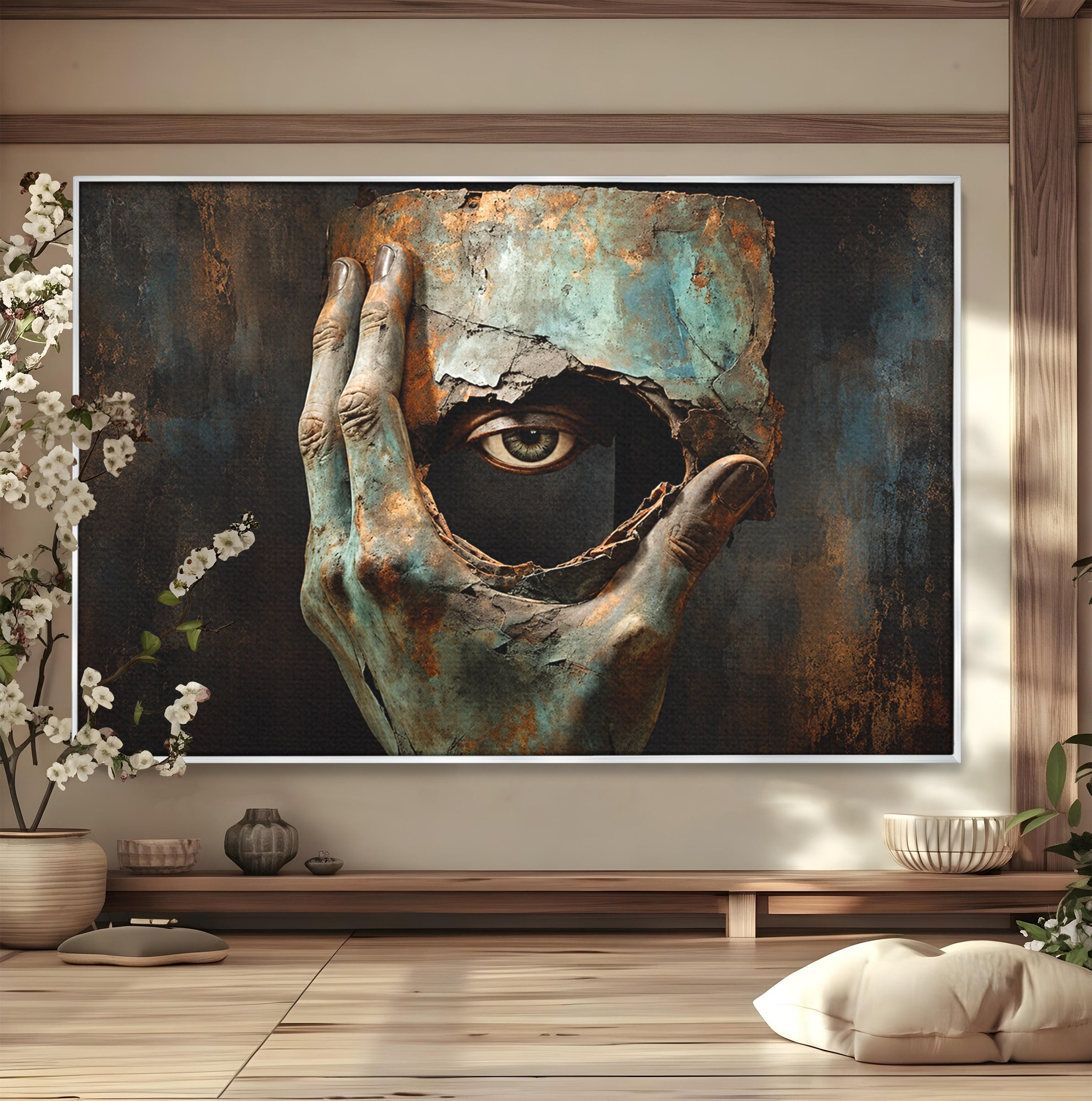 Tablou Canvas Premium LuxCanva® U1062, Privirea Misterioasa, Ochi, Mister, Abstract, Arta, Birou, Culori Vibrante
