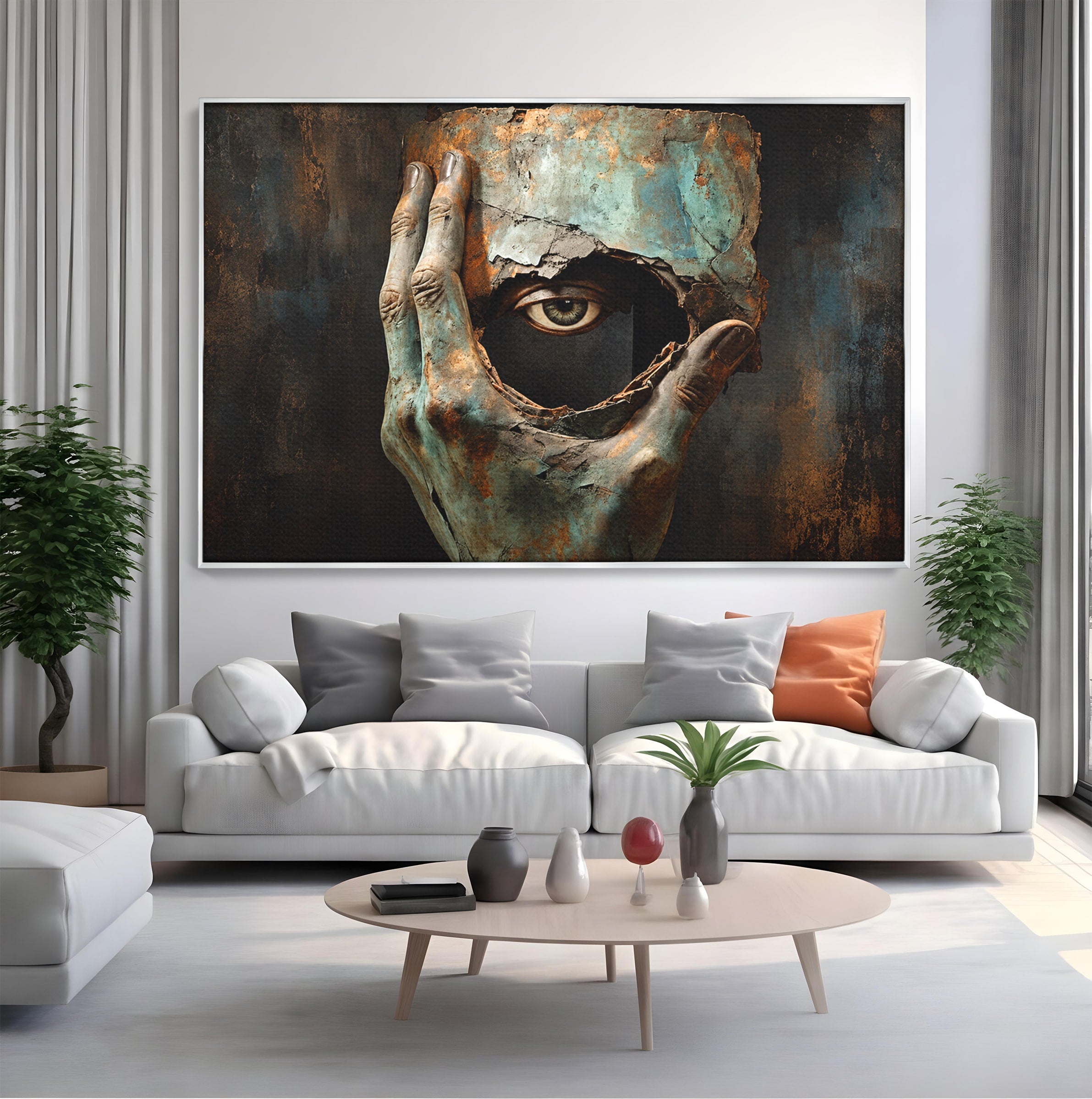 Tablou Canvas Premium LuxCanva® U1062, Privirea Misterioasa, Ochi, Mister, Abstract, Arta, Birou, Culori Vibrante