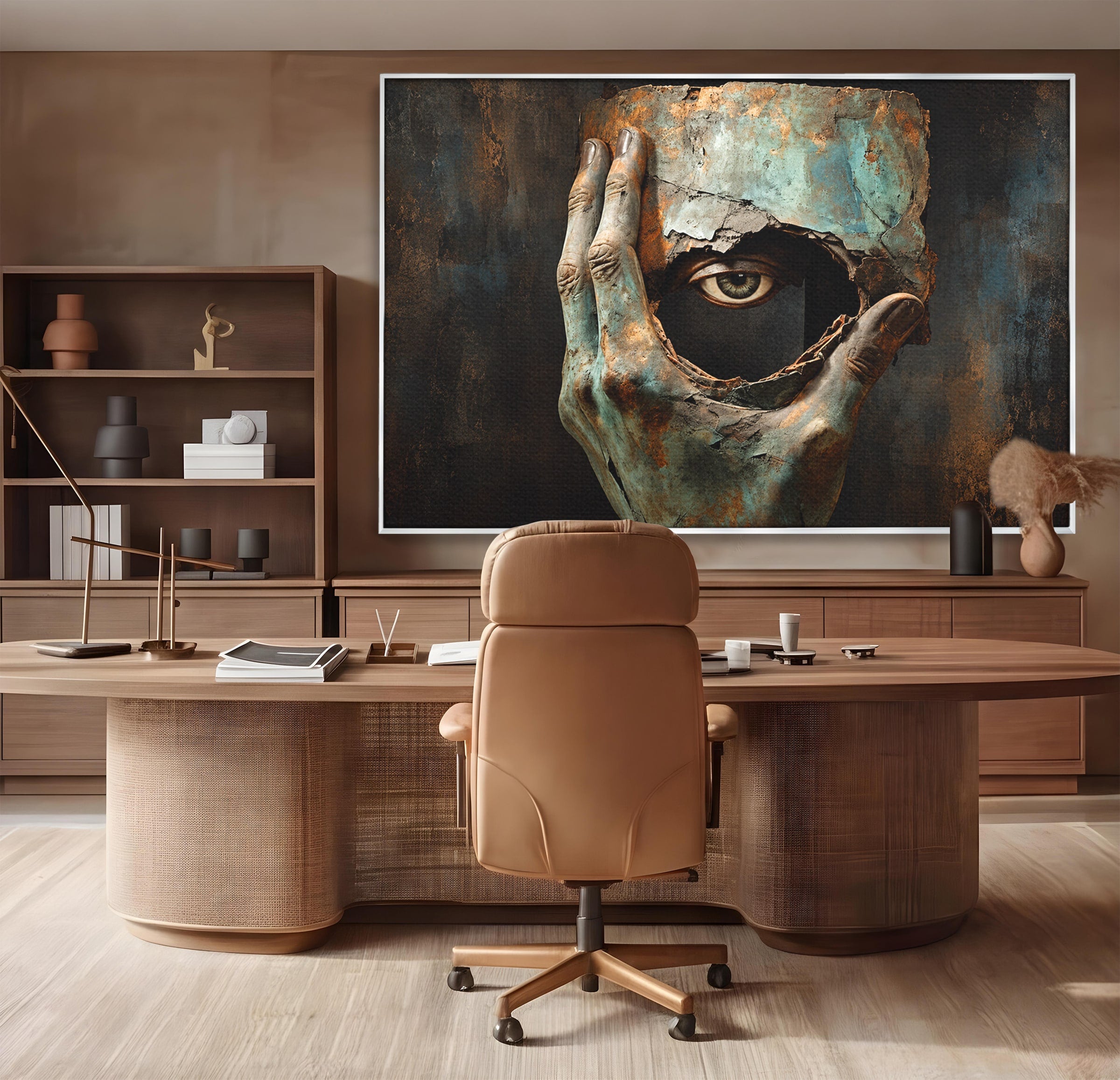 Tablou Canvas Premium LuxCanva® U1062, Privirea Misterioasa, Ochi, Mister, Abstract, Arta, Birou, Culori Vibrante