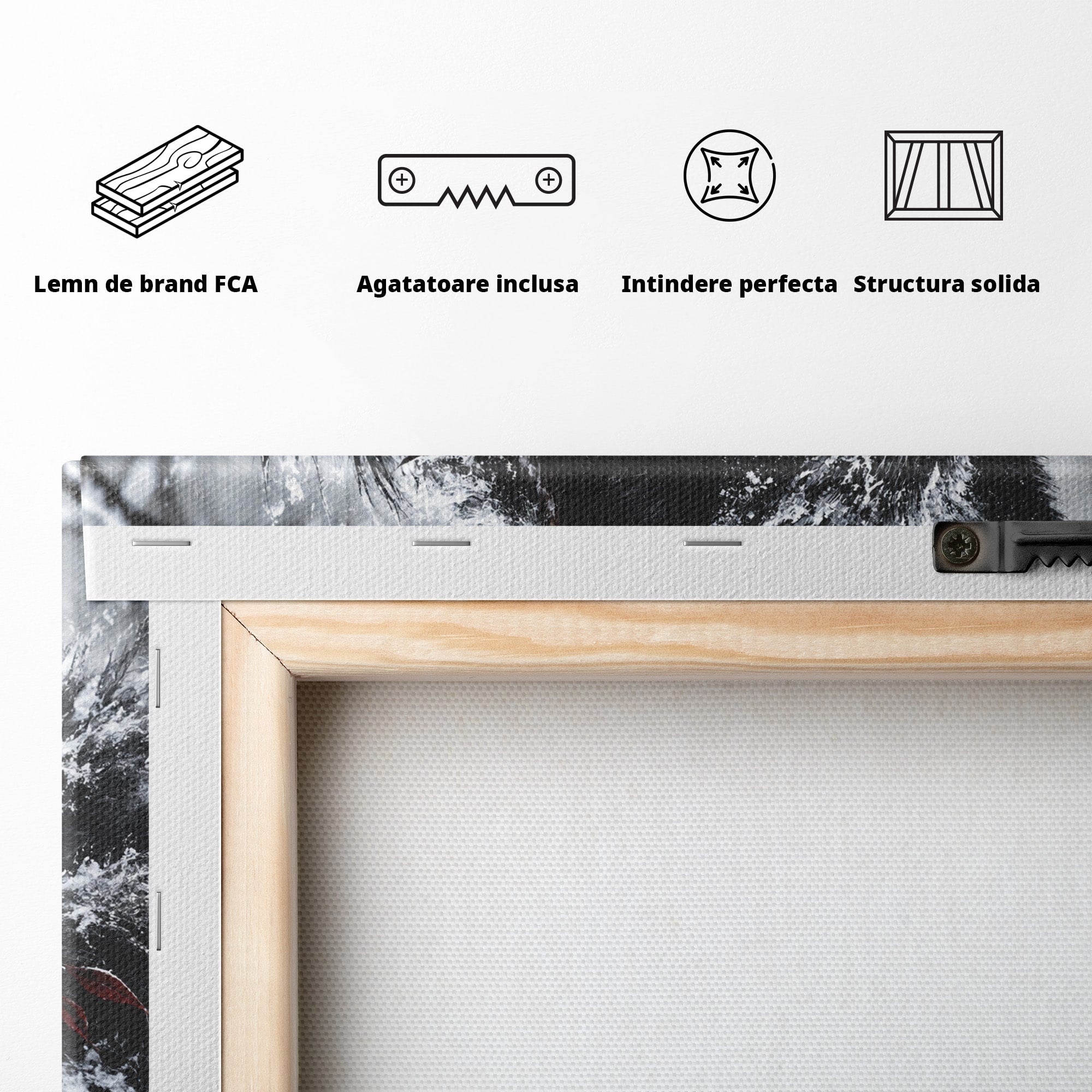 Tablou Canvas Premium LuxCanva® U1063, Femeia Lup, Portret, Mister, Fantezie, Lup, Dormitor, Culori Vibrante