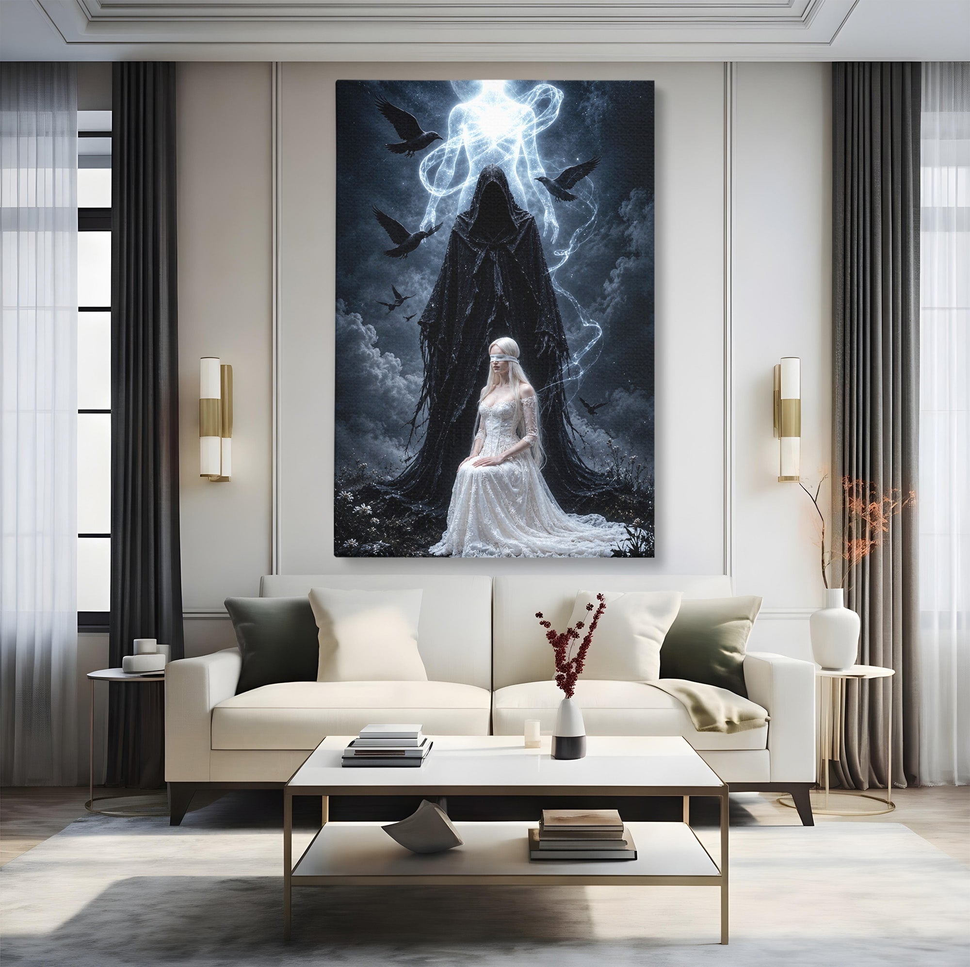 Tablou Canvas Premium LuxCanva® U1064, Entitati Mistice, Fantezie, Noapte, Entitati, Mistic, Living, Culori Vibrante