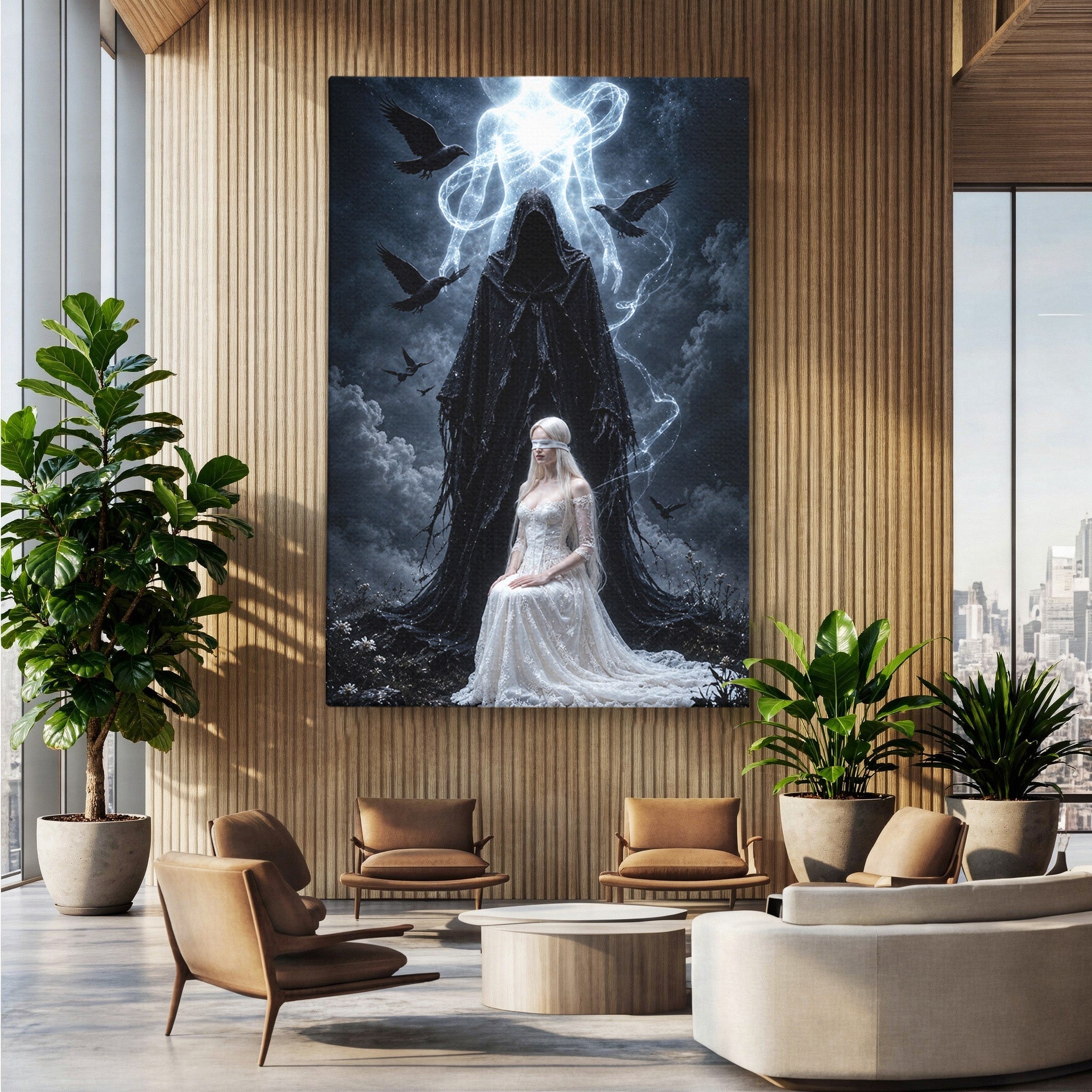 Tablou Canvas Premium LuxCanva® U1064, Entitati Mistice, Fantezie, Noapte, Entitati, Mistic, Living, Culori Vibrante