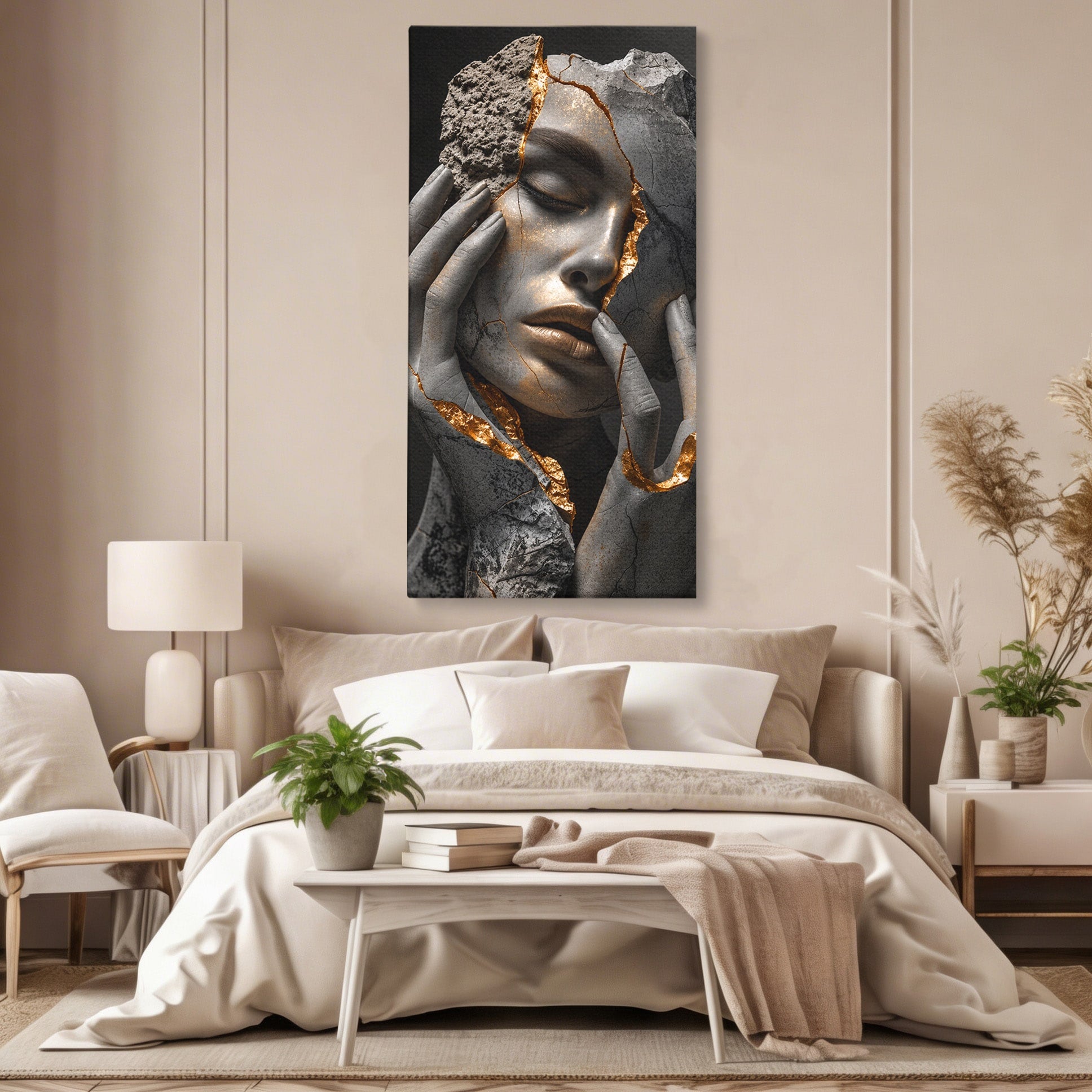 Tablou Canvas Premium LuxCanva® U1066, Frumusetea Imperfectiunii, Portret, Arta, Abstract, Emotie, Dormitor, Culori Vibrante