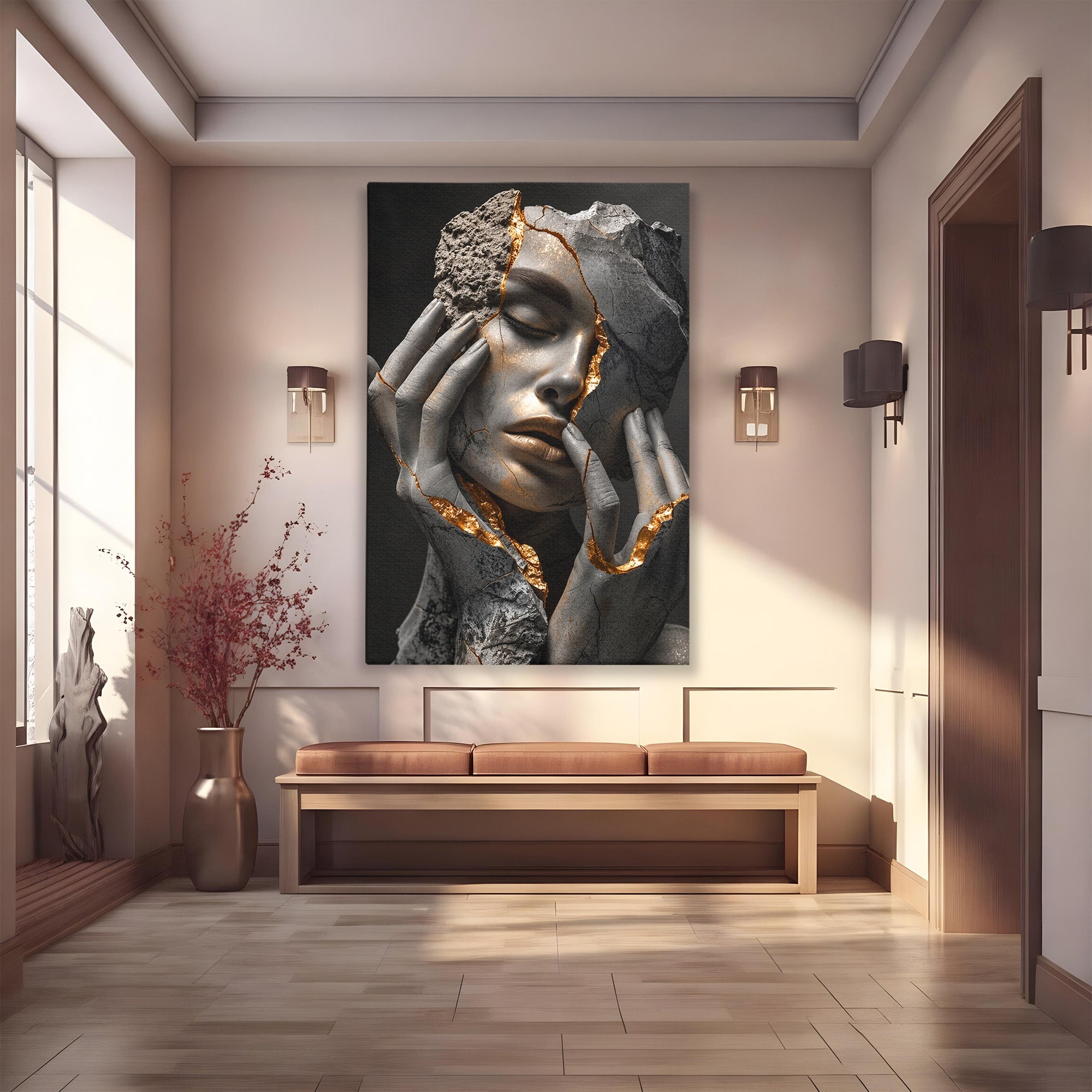 Tablou Canvas Premium LuxCanva® U1066, Frumusetea Imperfectiunii, Portret, Arta, Abstract, Emotie, Dormitor, Culori Vibrante