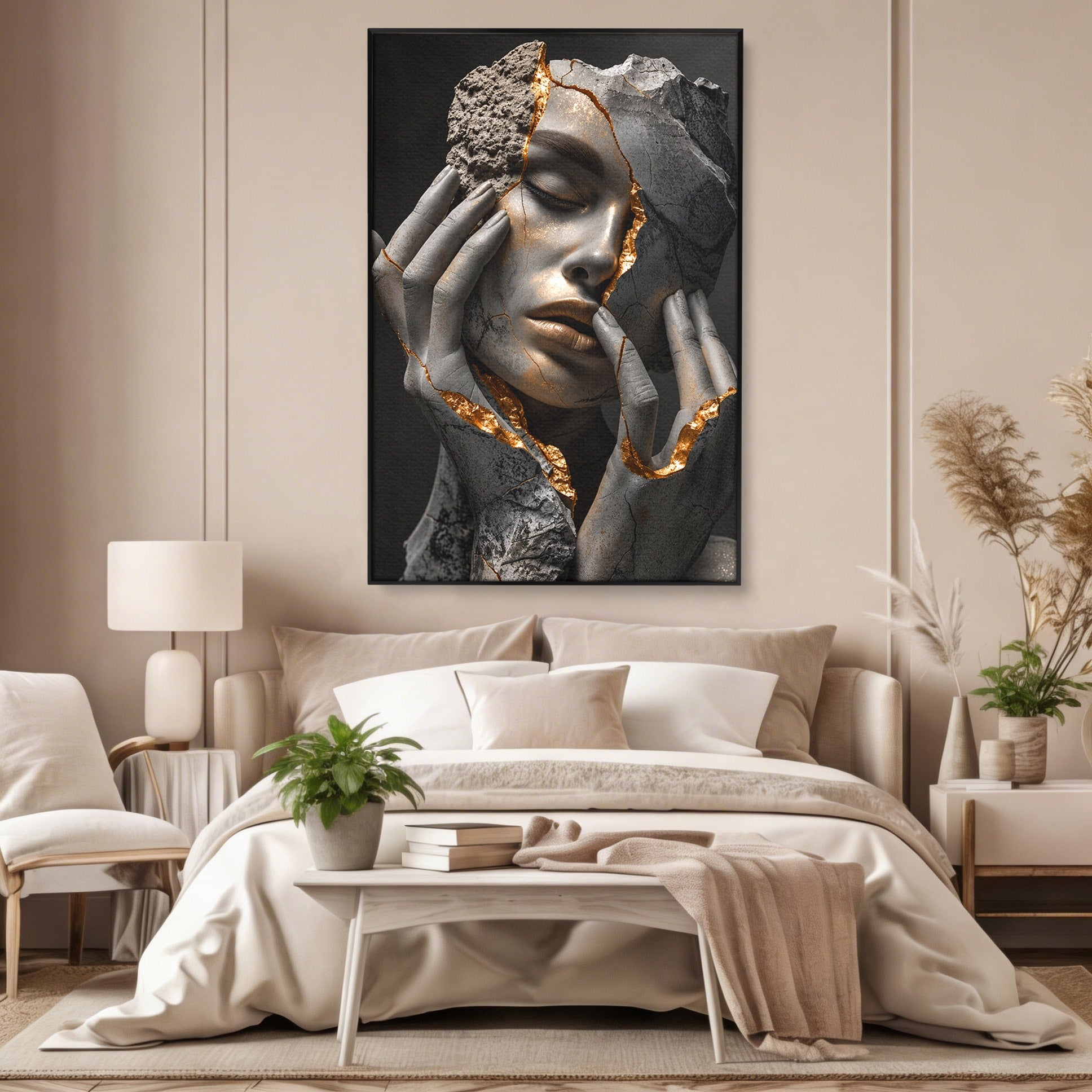 Tablou Canvas Premium LuxCanva® U1066, Frumusetea Imperfectiunii, Portret, Arta, Abstract, Emotie, Dormitor, Culori Vibrante