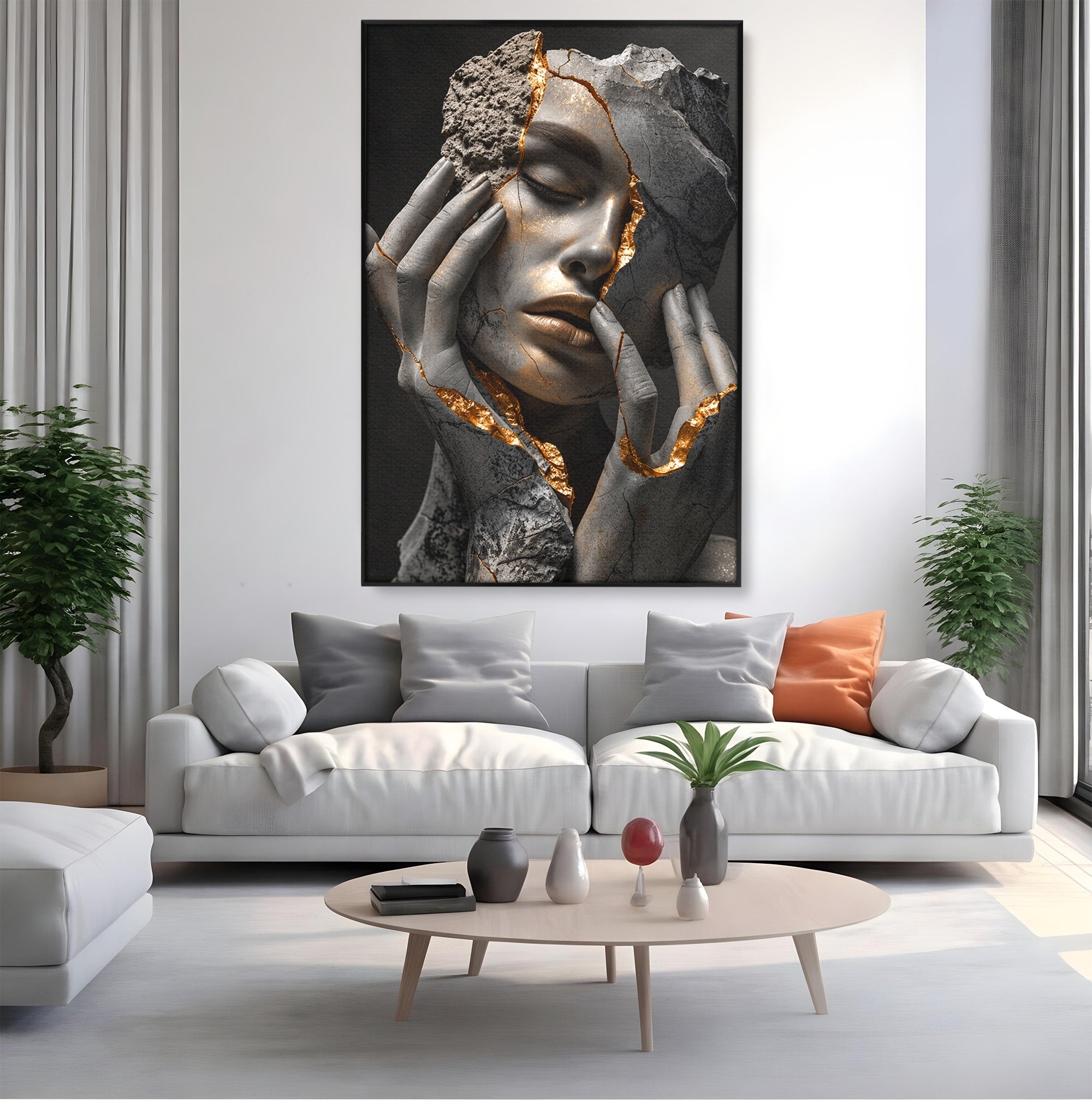 Tablou Canvas Premium LuxCanva® U1066, Frumusetea Imperfectiunii, Portret, Arta, Abstract, Emotie, Dormitor, Culori Vibrante
