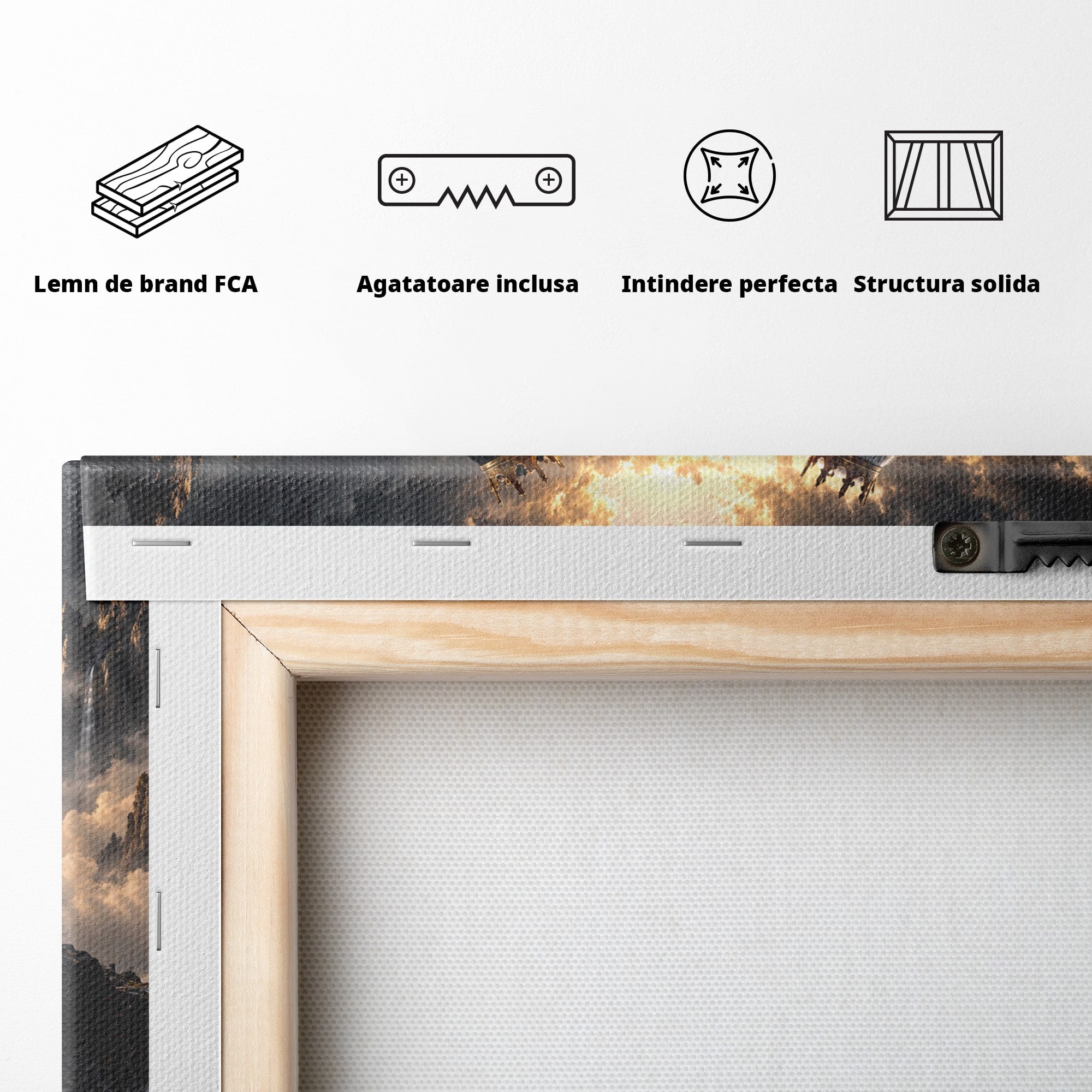 Tablou Canvas Premium LuxCanva® U1067, Regi Jucand Sah, Regi, Fantezie, Strategie, Sah, Living, Culori Vibrante