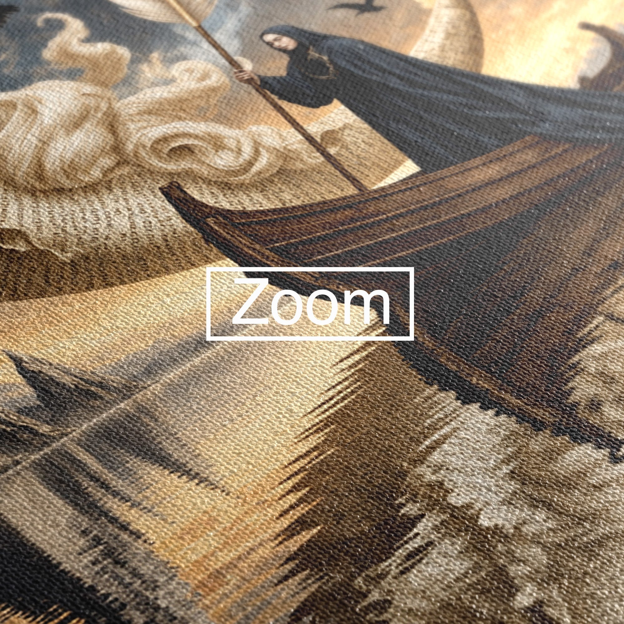Tablou Canvas Premium LuxCanva® U1068, Barca Lunii Mistice, Luna, Barca, Mister, Visare, Living, Fantezie, Culori Vibrante