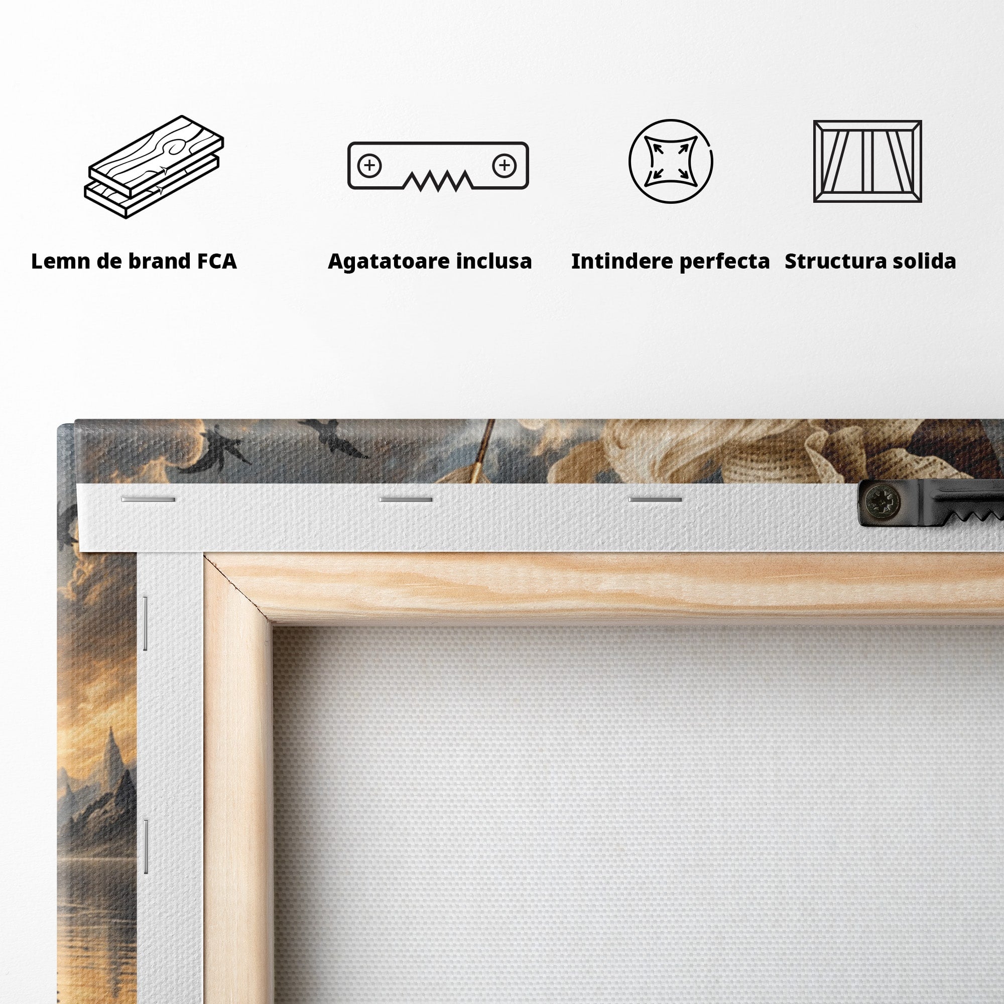 Tablou Canvas Premium LuxCanva® U1068, Barca Lunii Mistice, Luna, Barca, Mister, Visare, Living, Fantezie, Culori Vibrante