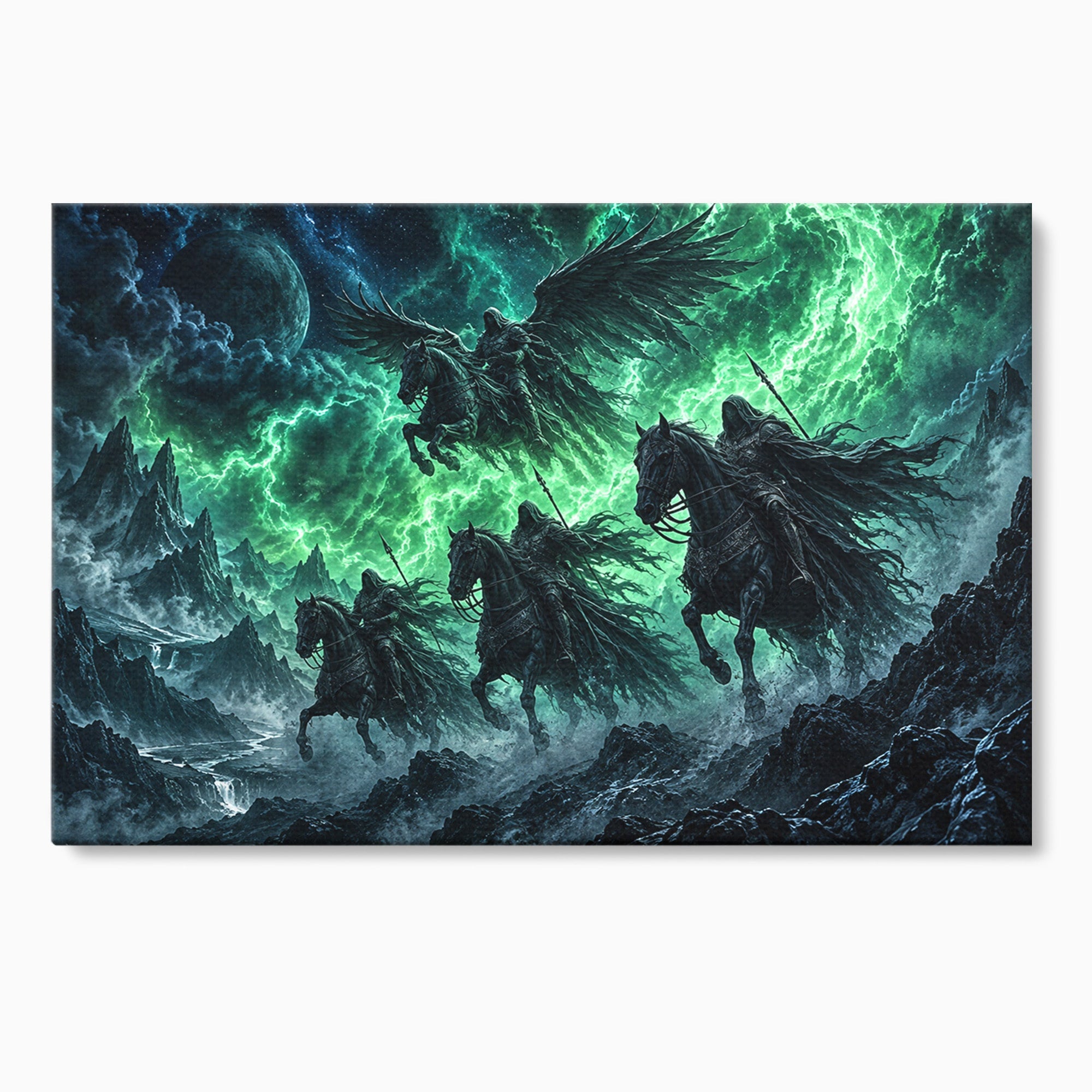 Tablou Canvas Premium LuxCanva® U1069, Calaretii Apocalipsei, Fantezie, Mister, Apocalipsa, Cai, Dormitor, Culori Vibrante