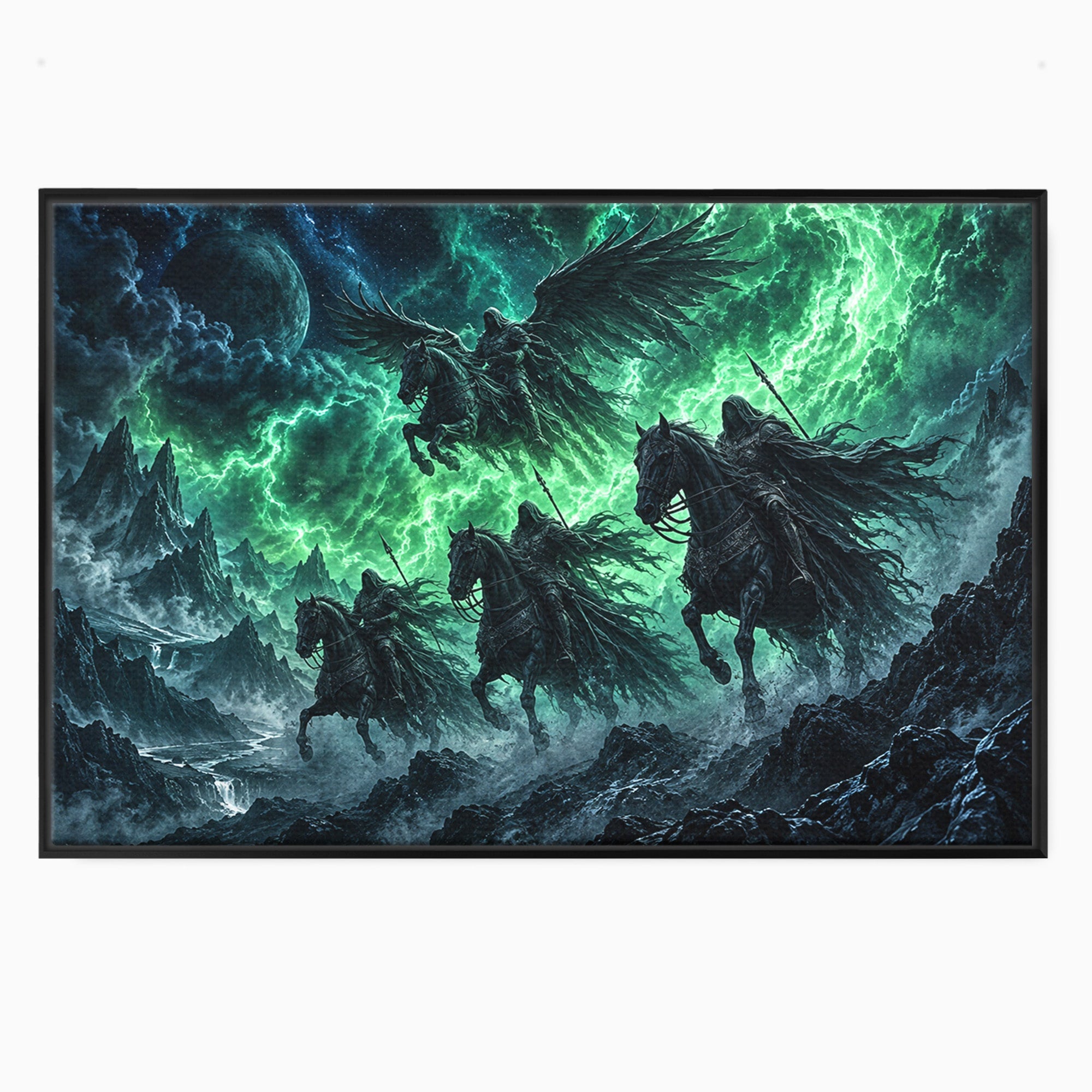 Tablou Canvas Premium LuxCanva® U1069, Calaretii Apocalipsei, Fantezie, Mister, Apocalipsa, Cai, Dormitor, Culori Vibrante
