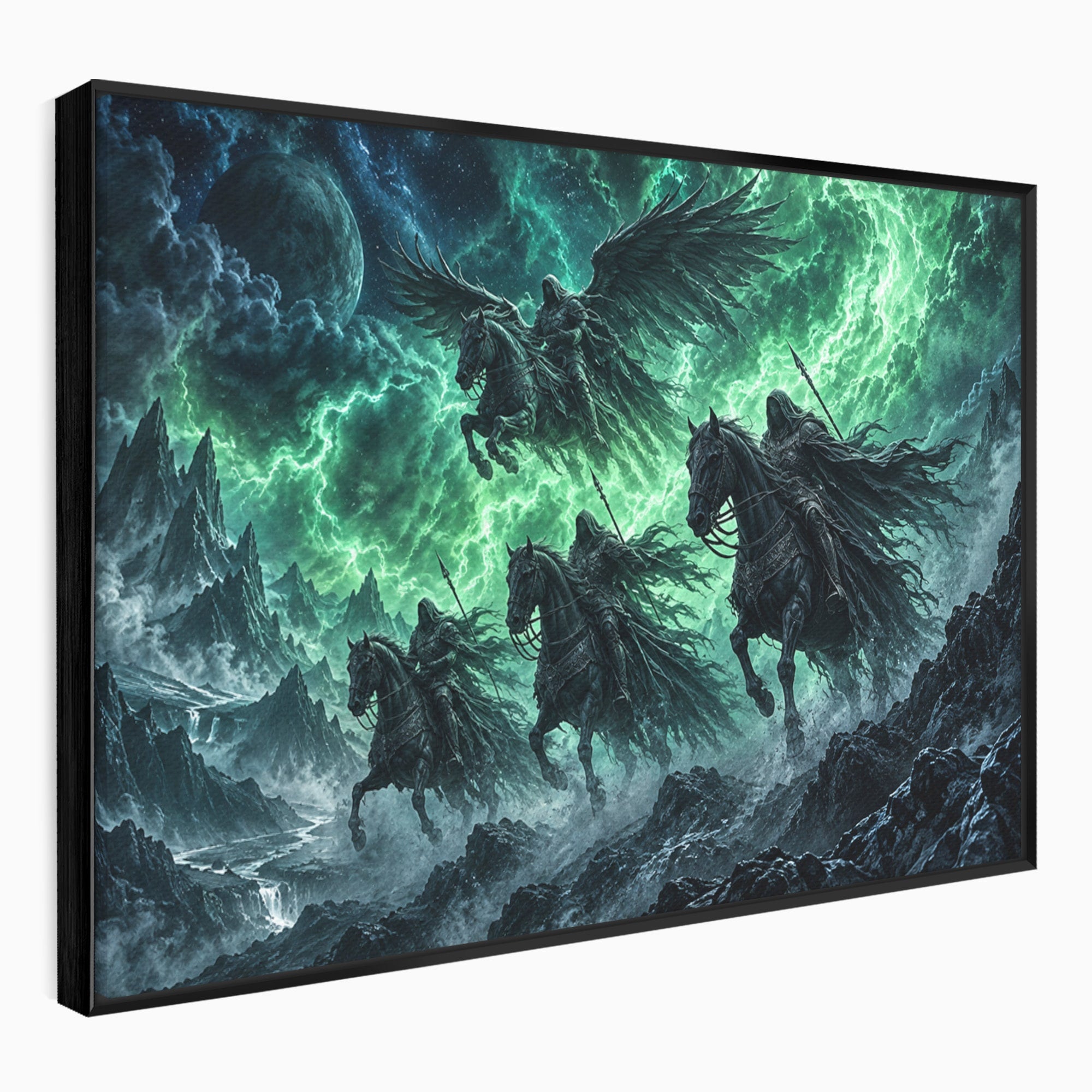 Tablou Canvas Premium LuxCanva® U1069, Calaretii Apocalipsei, Fantezie, Mister, Apocalipsa, Cai, Dormitor, Culori Vibrante