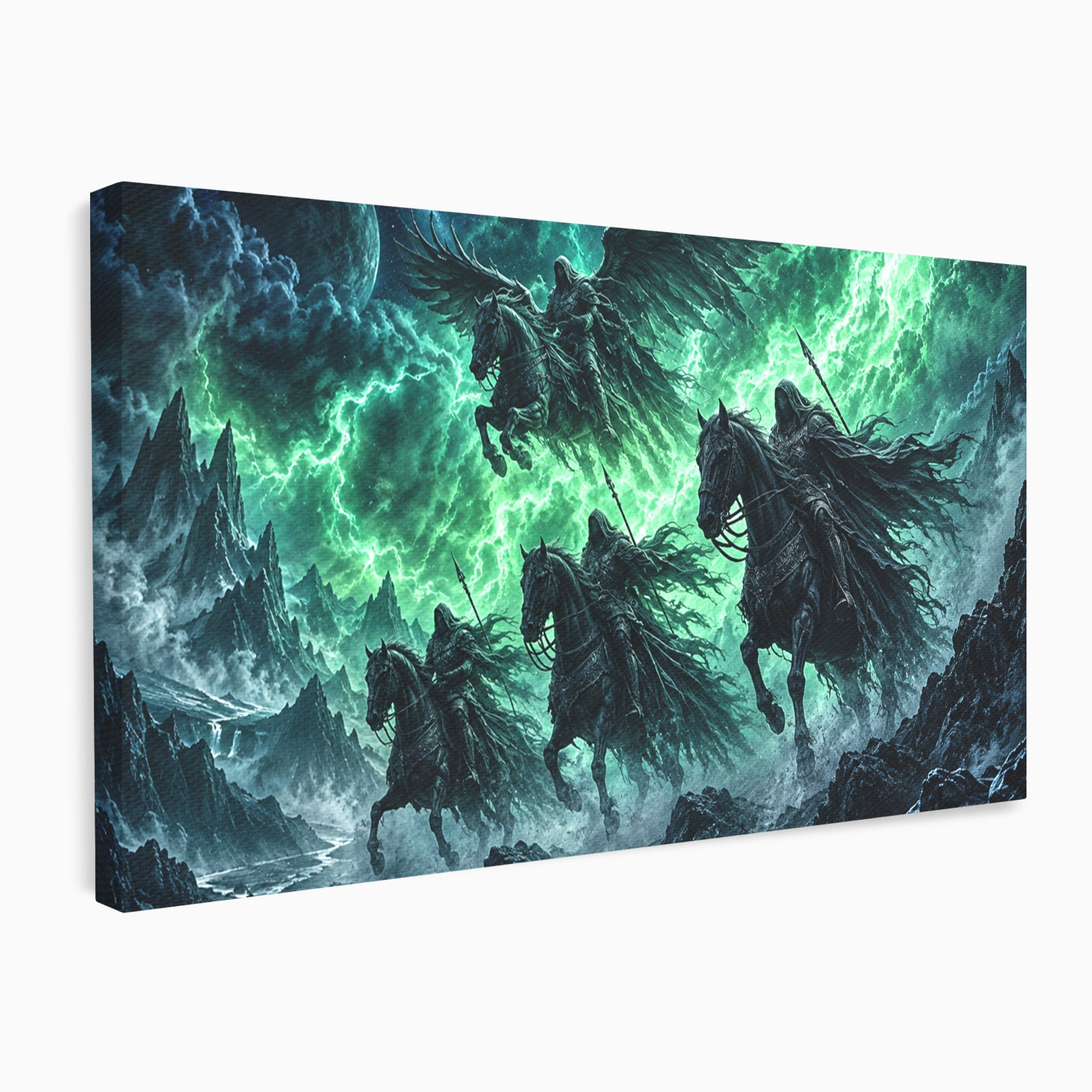 Tablou Canvas Premium LuxCanva® U1069, Calaretii Apocalipsei, Fantezie, Mister, Apocalipsa, Cai, Dormitor, Culori Vibrante