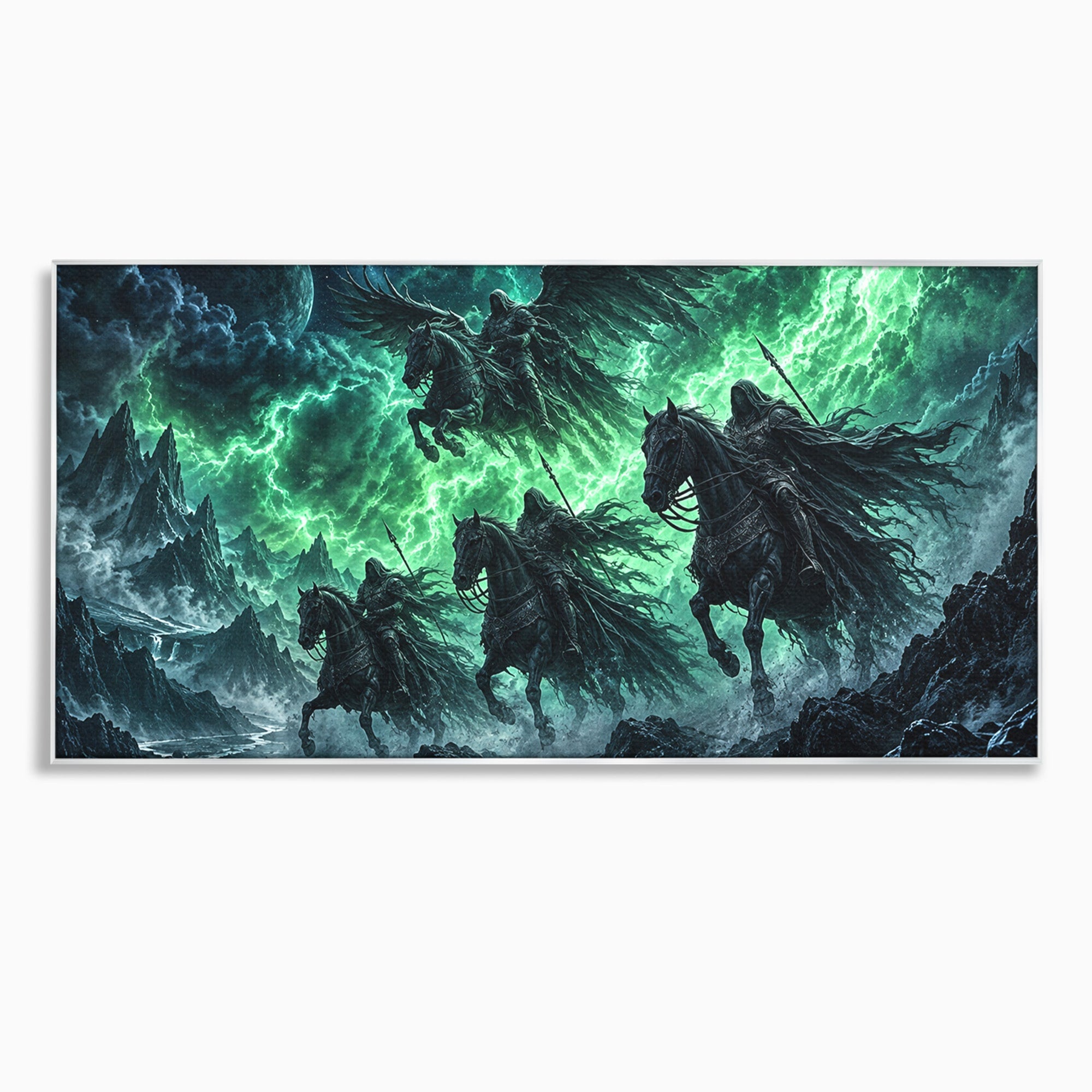 Tablou Canvas Premium LuxCanva® U1069, Calaretii Apocalipsei, Fantezie, Mister, Apocalipsa, Cai, Dormitor, Culori Vibrante