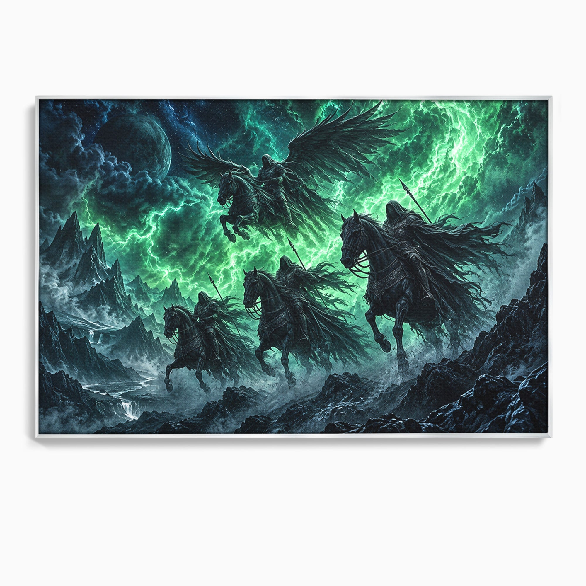 Tablou Canvas Premium LuxCanva® U1069, Calaretii Apocalipsei, Fantezie, Mister, Apocalipsa, Cai, Dormitor, Culori Vibrante