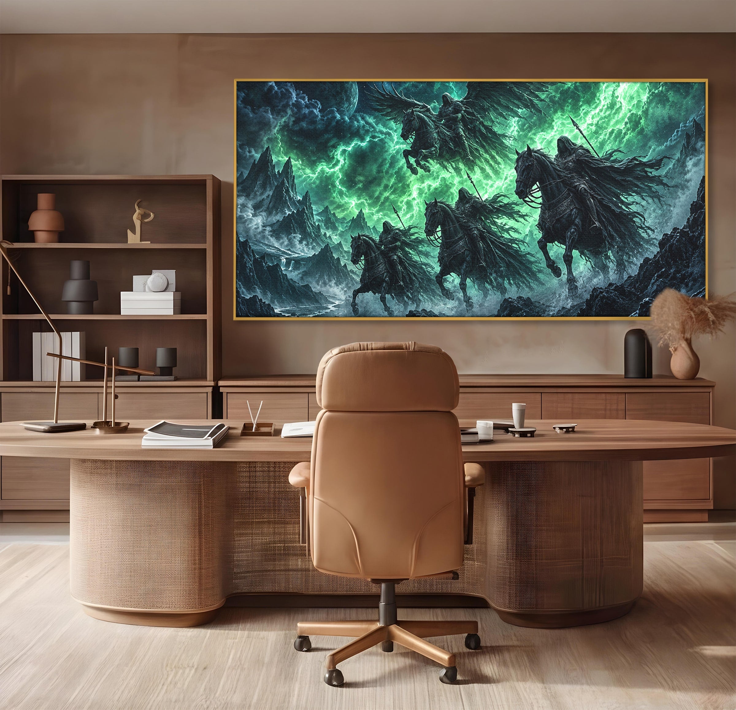 Tablou Canvas Premium LuxCanva® U1069, Calaretii Apocalipsei, Fantezie, Mister, Apocalipsa, Cai, Dormitor, Culori Vibrante