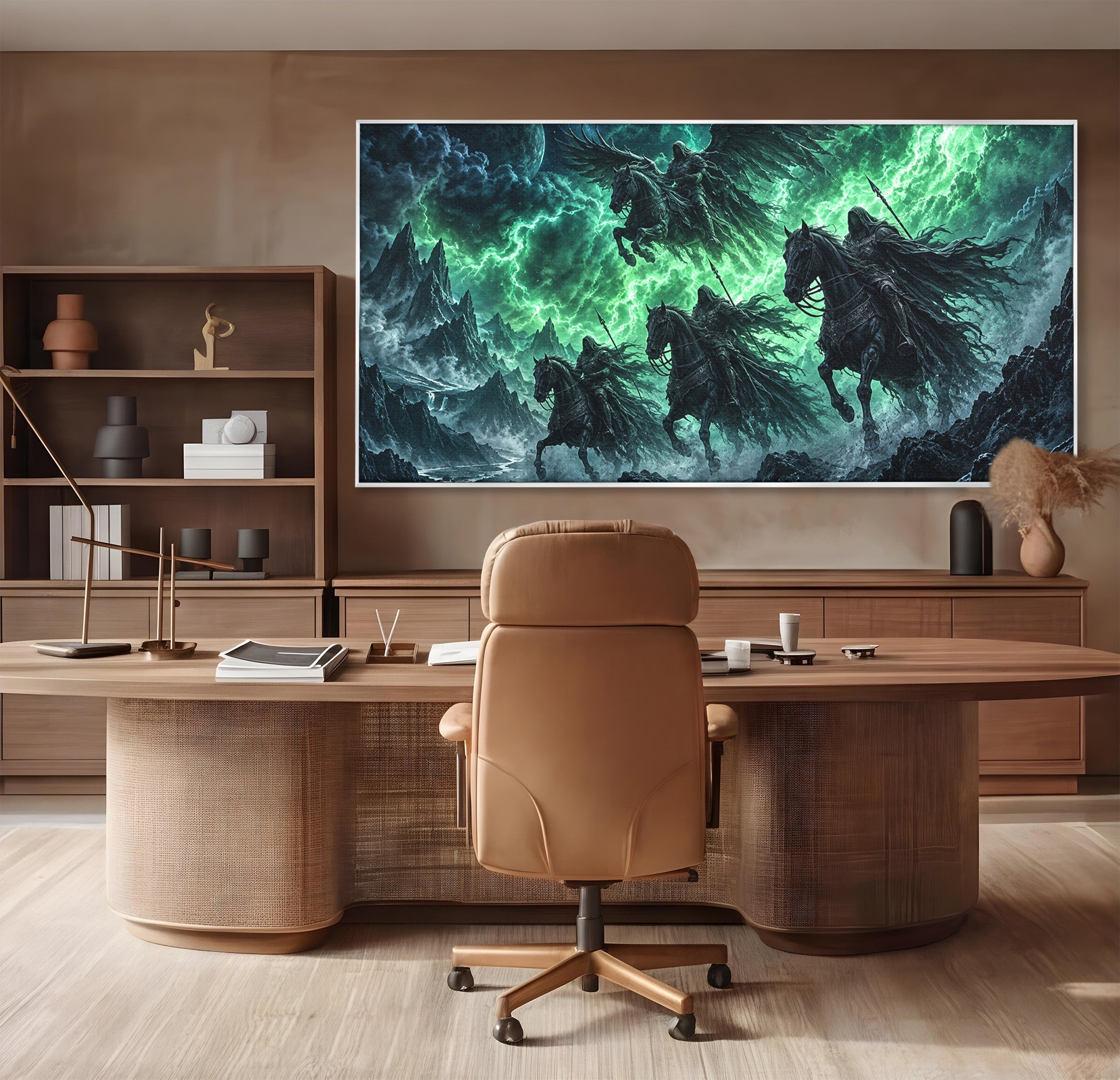 Tablou Canvas Premium LuxCanva® U1069, Calaretii Apocalipsei, Fantezie, Mister, Apocalipsa, Cai, Dormitor, Culori Vibrante