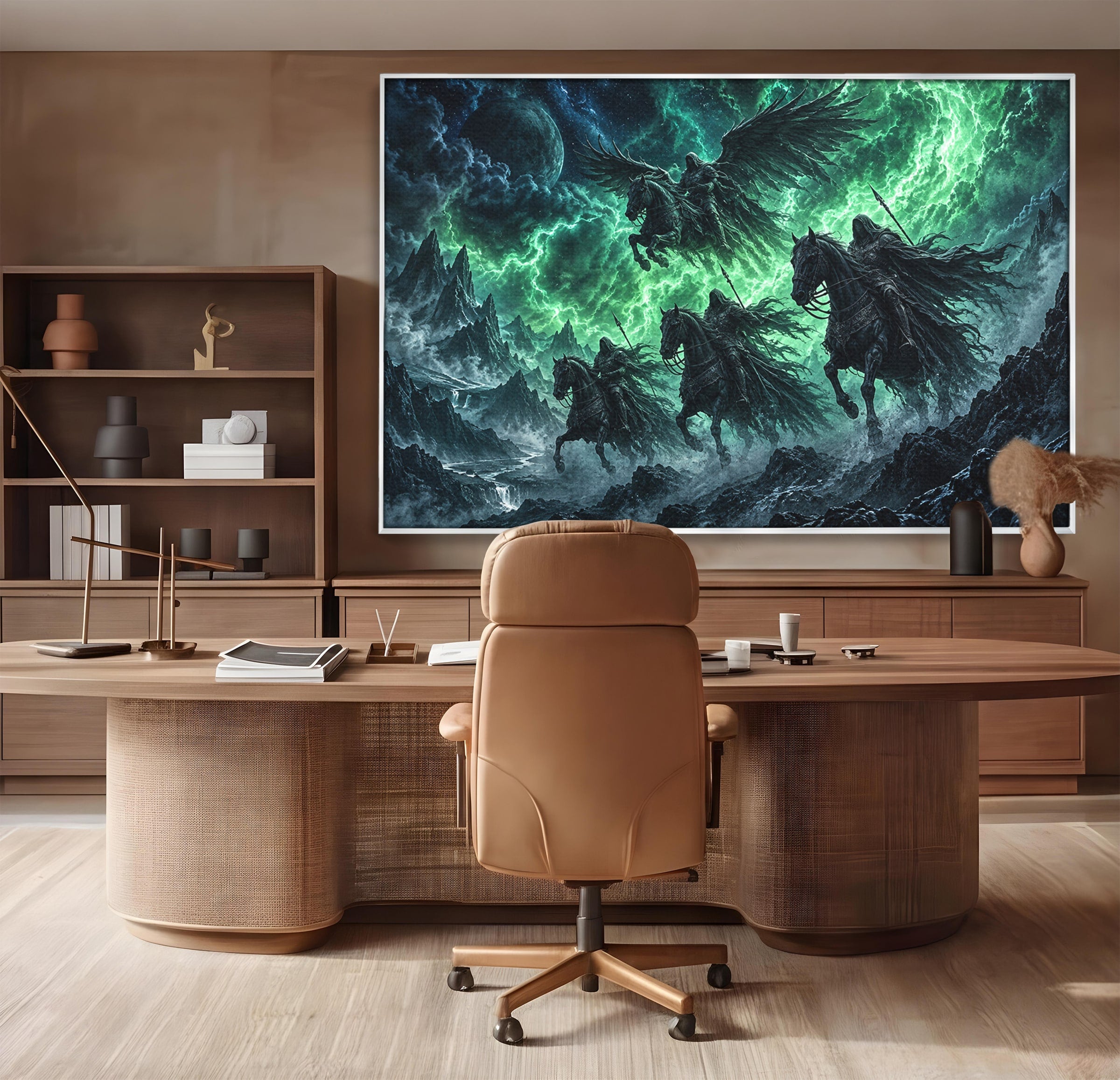 Tablou Canvas Premium LuxCanva® U1069, Calaretii Apocalipsei, Fantezie, Mister, Apocalipsa, Cai, Dormitor, Culori Vibrante