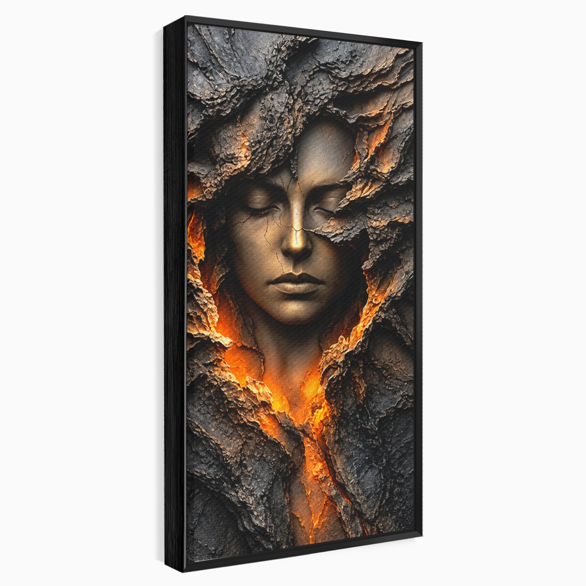 Tablou Canvas Premium LuxCanva® U1070, Femeie Renascuta Din Lava, Renastere, Chip, Femeie, Dormitor, Living, Culori Vibrante