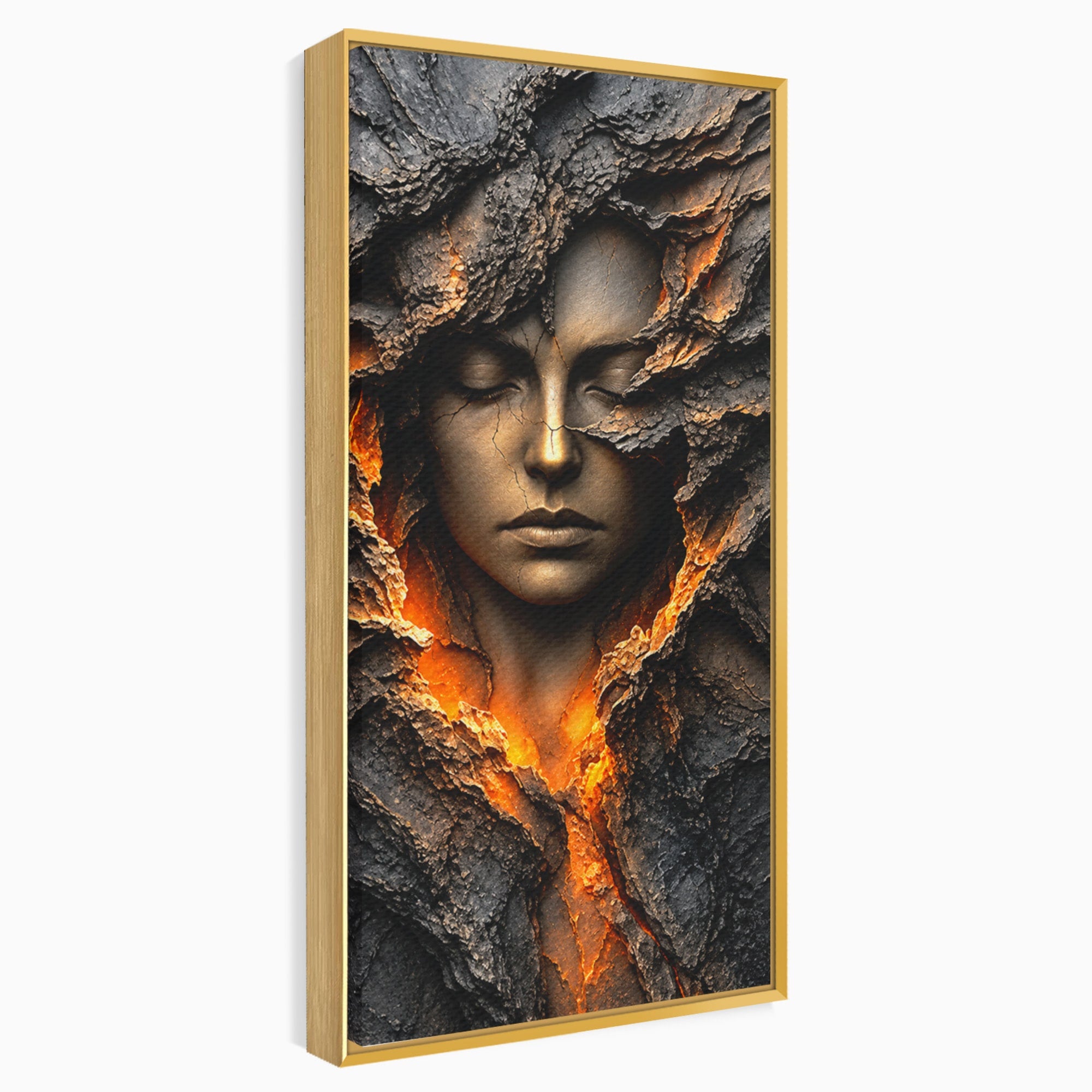 Tablou Canvas Premium LuxCanva® U1070, Femeie Renascuta Din Lava, Renastere, Chip, Femeie, Dormitor, Living, Culori Vibrante