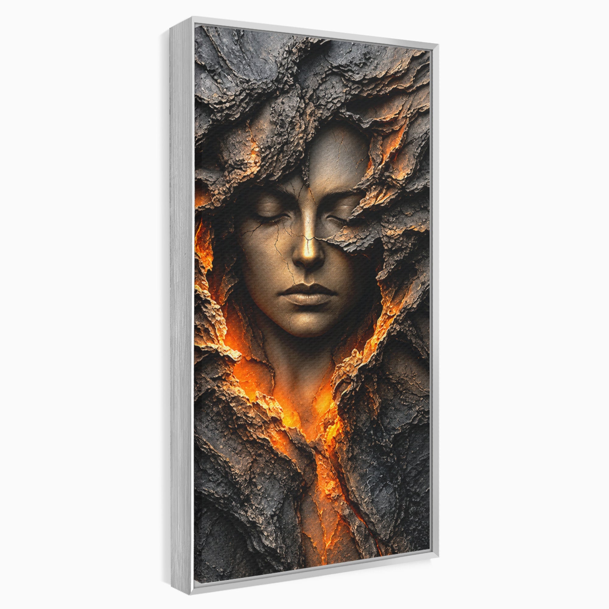 Tablou Canvas Premium LuxCanva® U1070, Femeie Renascuta Din Lava, Renastere, Chip, Femeie, Dormitor, Living, Culori Vibrante