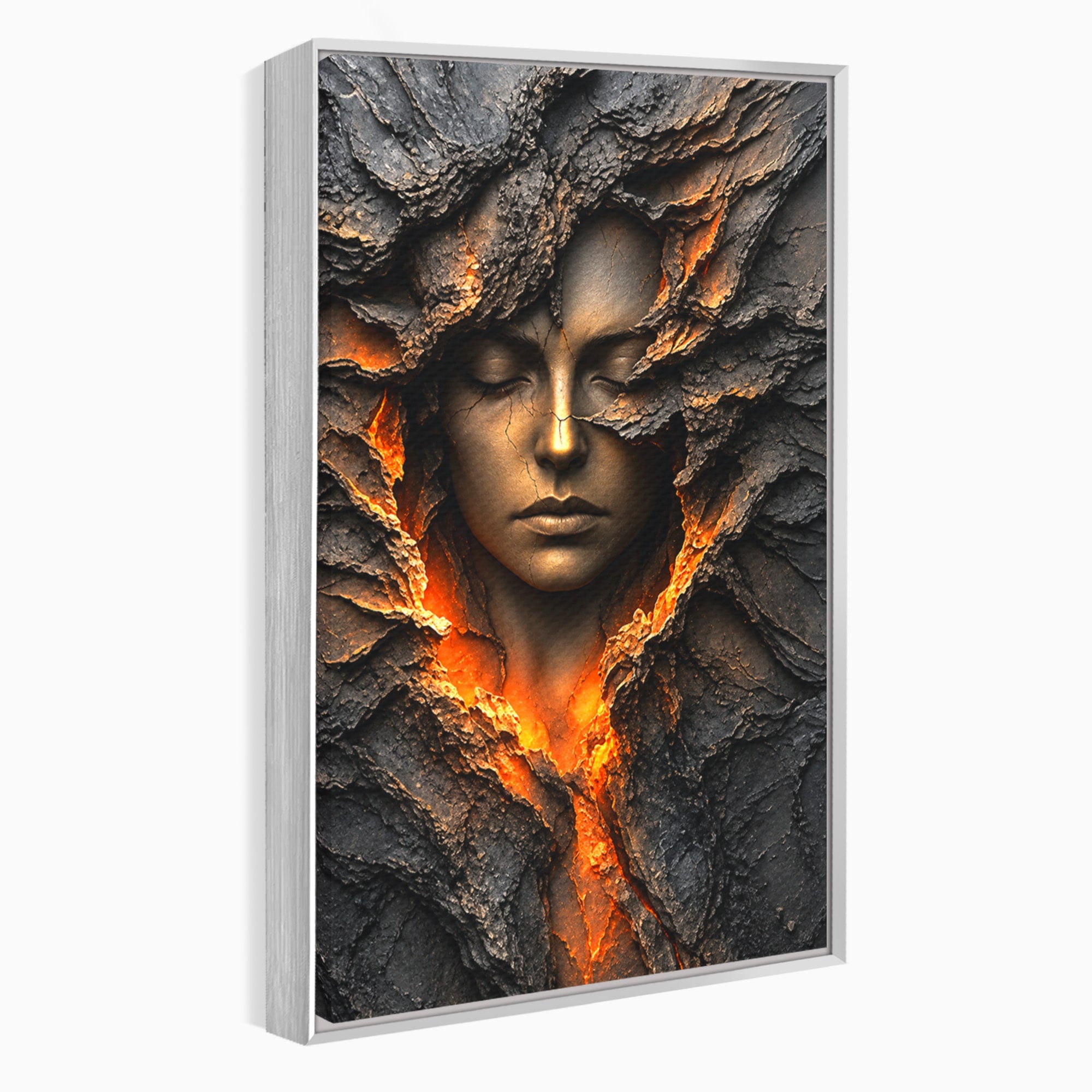 Tablou Canvas Premium LuxCanva® U1070, Femeie Renascuta Din Lava, Renastere, Chip, Femeie, Dormitor, Living, Culori Vibrante