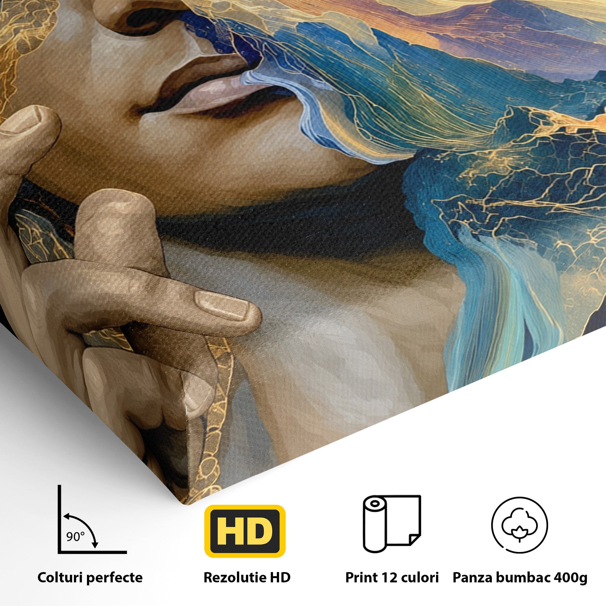 Tablou Canvas Premium LuxCanva® U1071, Zeitate Mistica, Cosmos, Abstract, Zeita, Misticism, Dormitor, Culori Vibrante