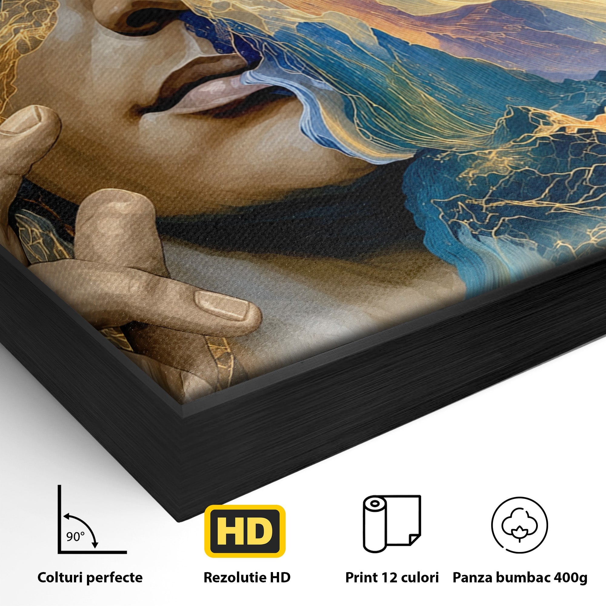 Tablou Canvas Premium LuxCanva® U1071, Zeitate Mistica, Cosmos, Abstract, Zeita, Misticism, Dormitor, Culori Vibrante