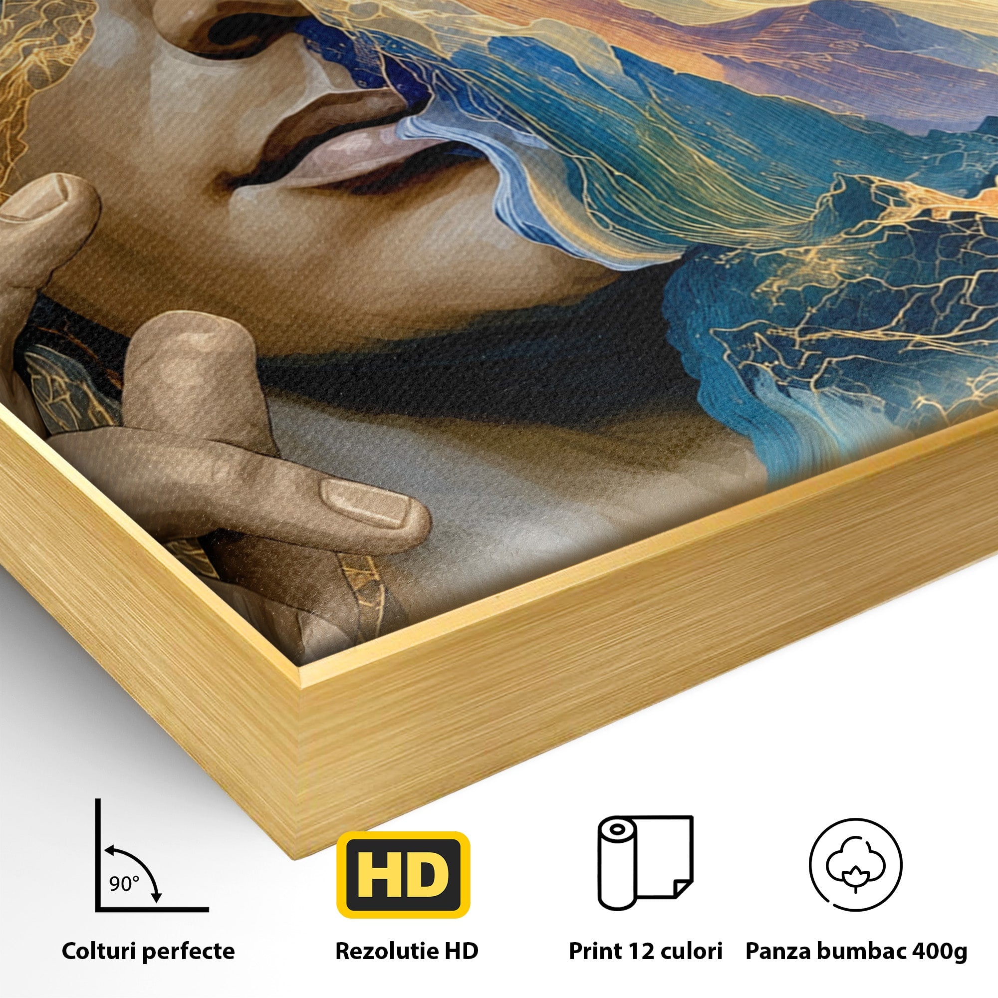 Tablou Canvas Premium LuxCanva® U1071, Zeitate Mistica, Cosmos, Abstract, Zeita, Misticism, Dormitor, Culori Vibrante