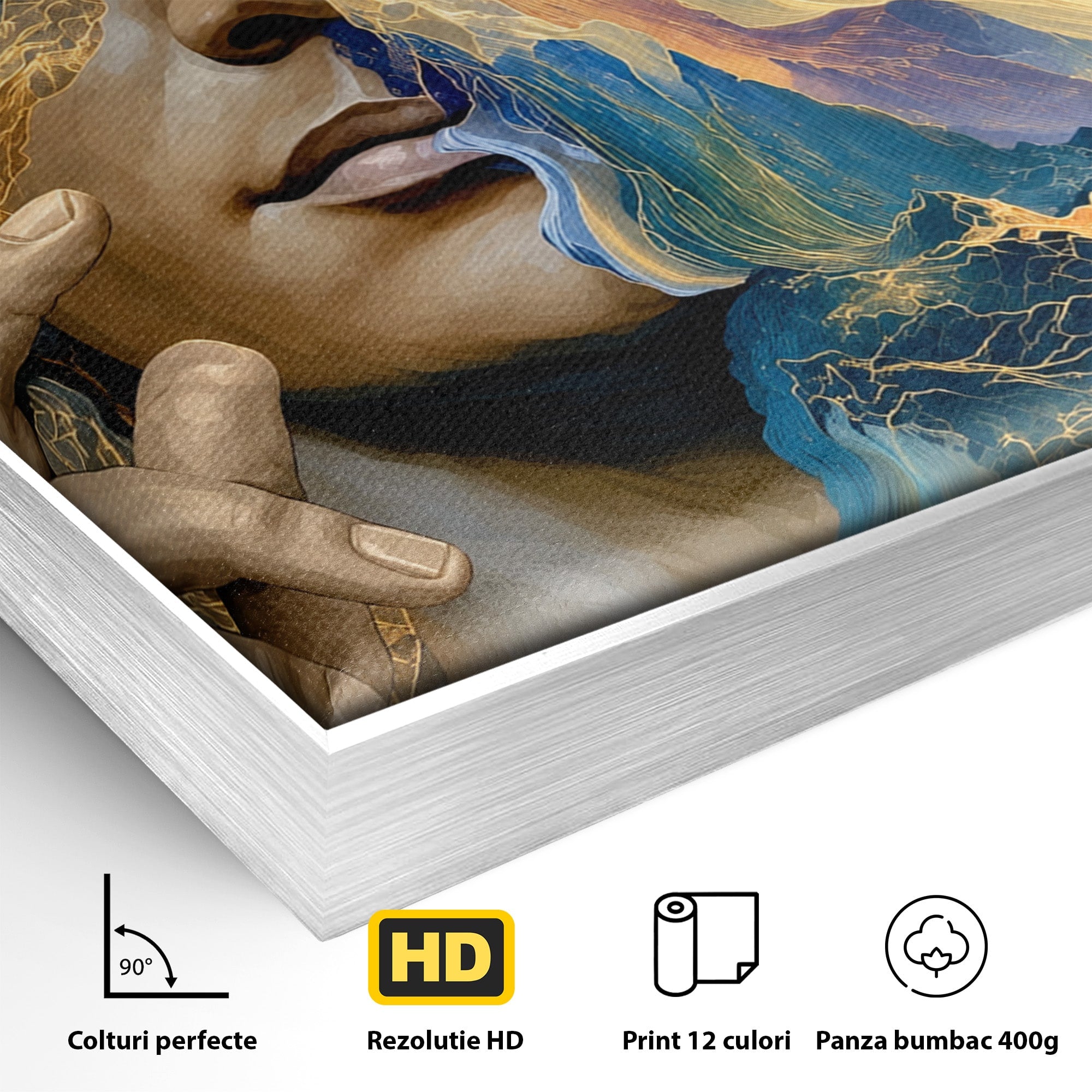 Tablou Canvas Premium LuxCanva® U1071, Zeitate Mistica, Cosmos, Abstract, Zeita, Misticism, Dormitor, Culori Vibrante