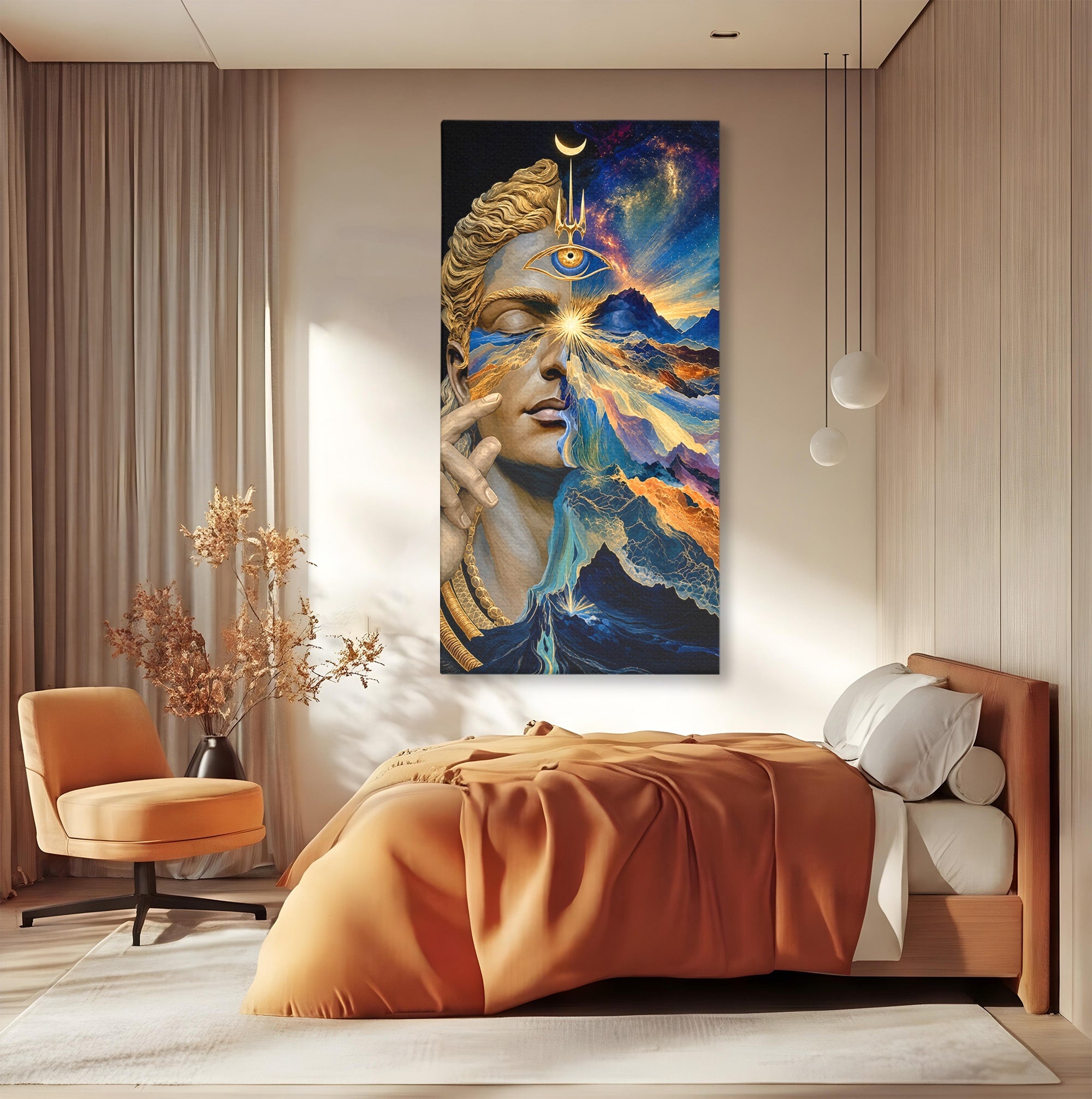 Tablou Canvas Premium LuxCanva® U1071, Zeitate Mistica, Cosmos, Abstract, Zeita, Misticism, Dormitor, Culori Vibrante