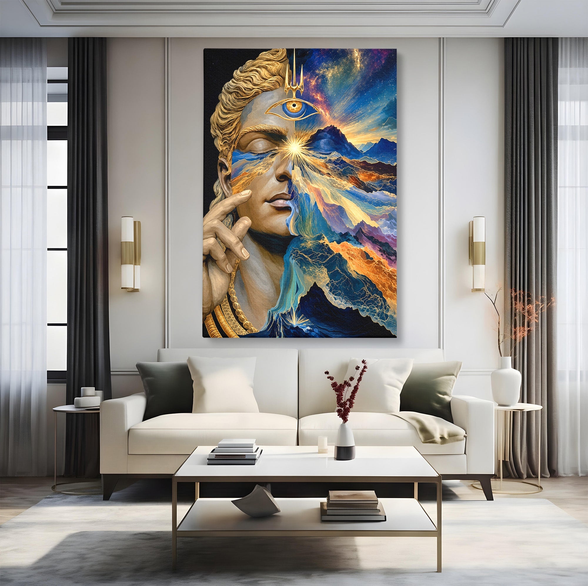 Tablou Canvas Premium LuxCanva® U1071, Zeitate Mistica, Cosmos, Abstract, Zeita, Misticism, Dormitor, Culori Vibrante
