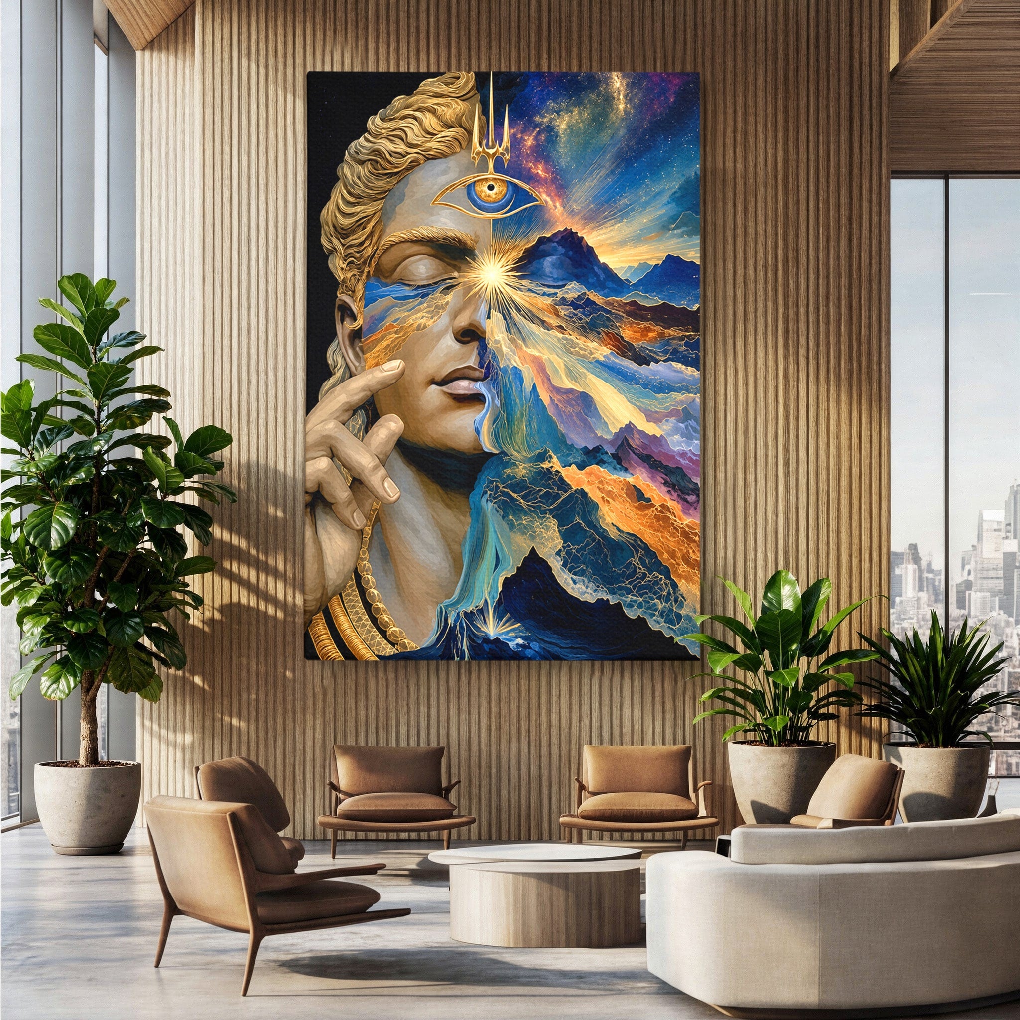 Tablou Canvas Premium LuxCanva® U1071, Zeitate Mistica, Cosmos, Abstract, Zeita, Misticism, Dormitor, Culori Vibrante