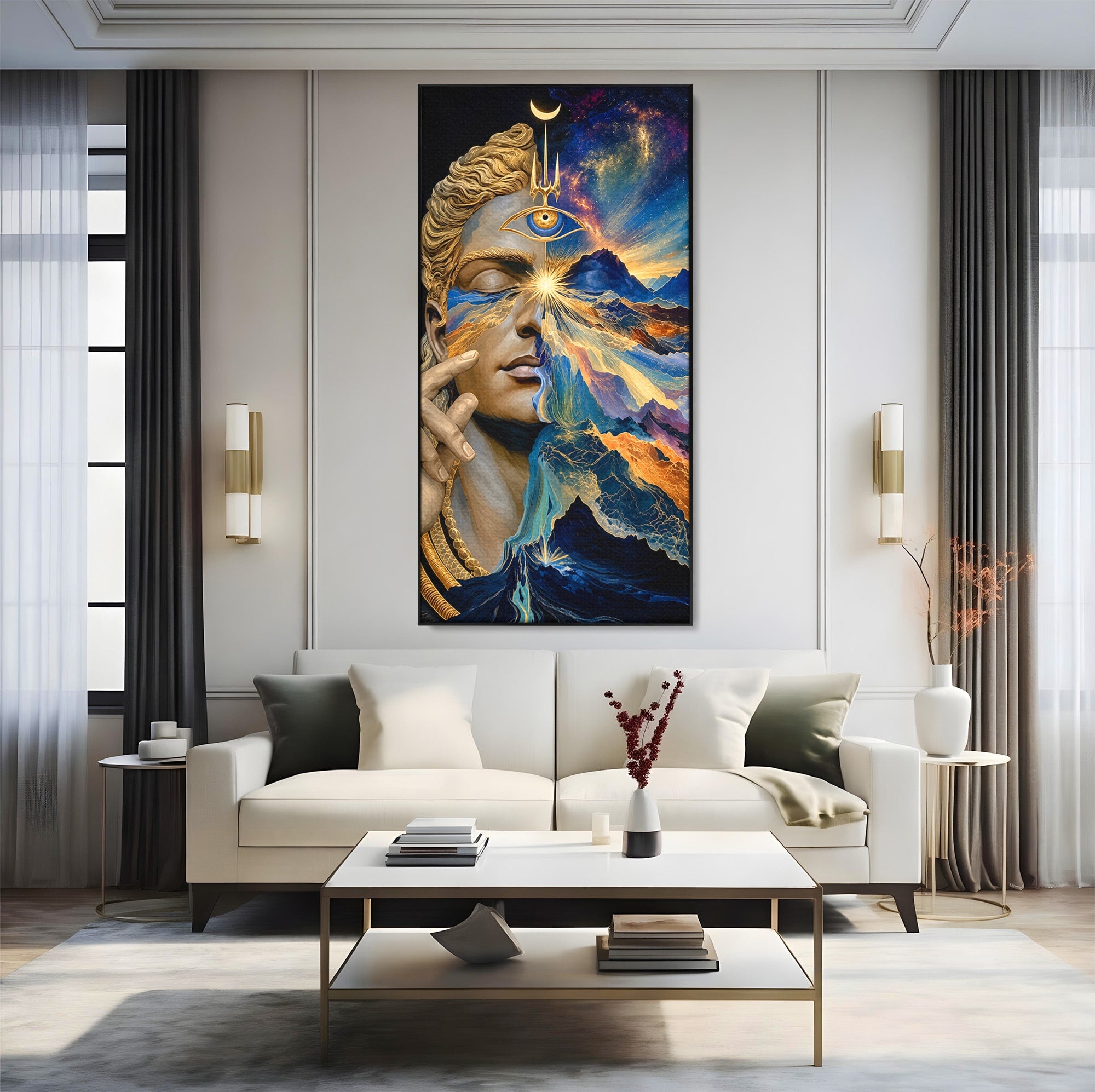 Tablou Canvas Premium LuxCanva® U1071, Zeitate Mistica, Cosmos, Abstract, Zeita, Misticism, Dormitor, Culori Vibrante