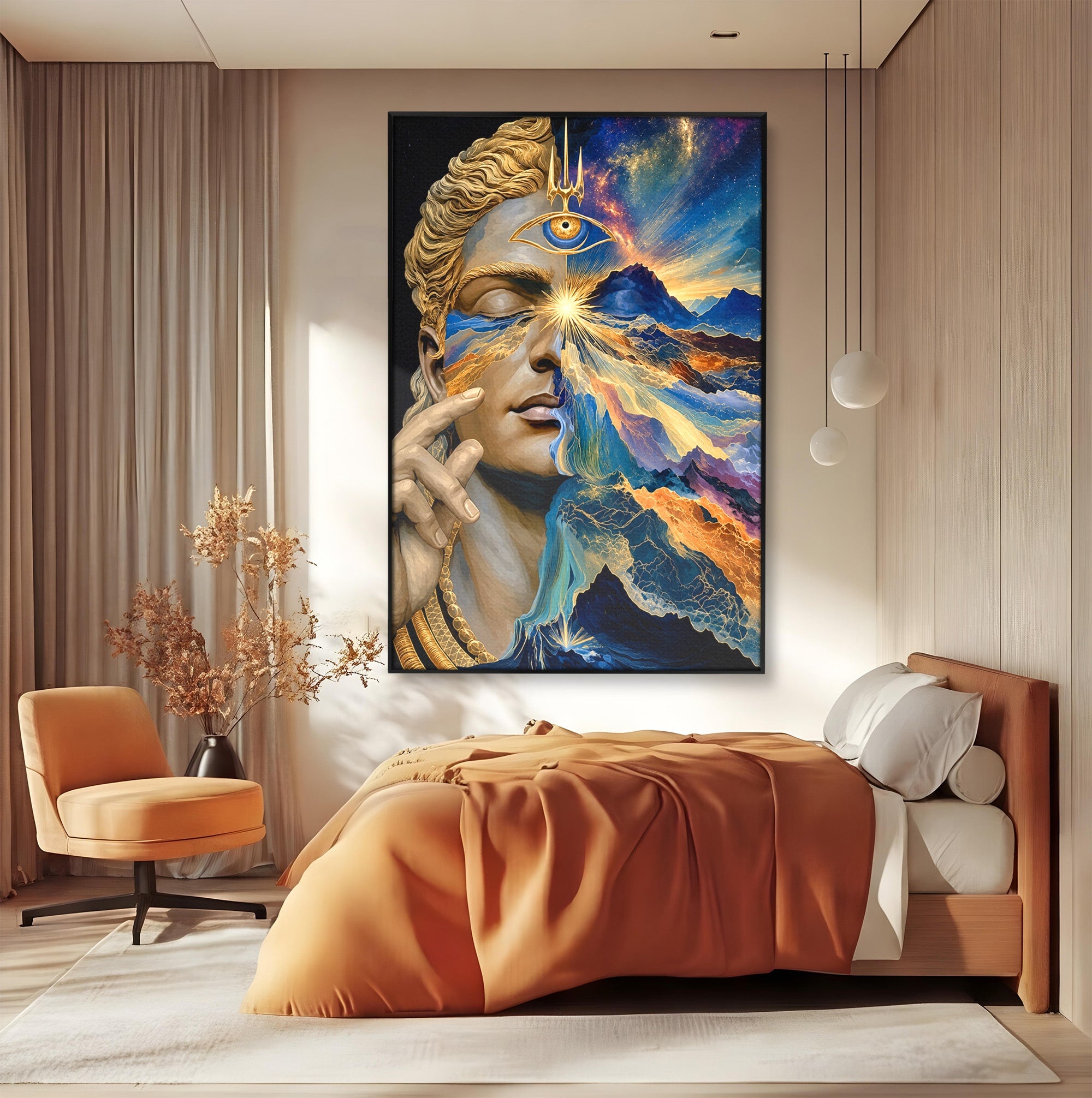Tablou Canvas Premium LuxCanva® U1071, Zeitate Mistica, Cosmos, Abstract, Zeita, Misticism, Dormitor, Culori Vibrante