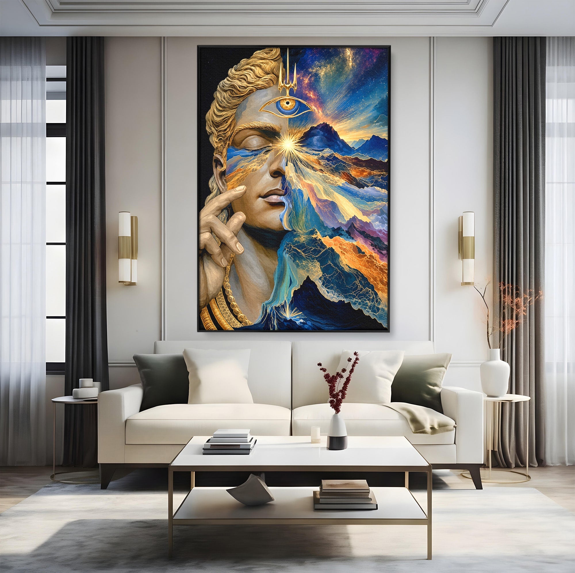 Tablou Canvas Premium LuxCanva® U1071, Zeitate Mistica, Cosmos, Abstract, Zeita, Misticism, Dormitor, Culori Vibrante