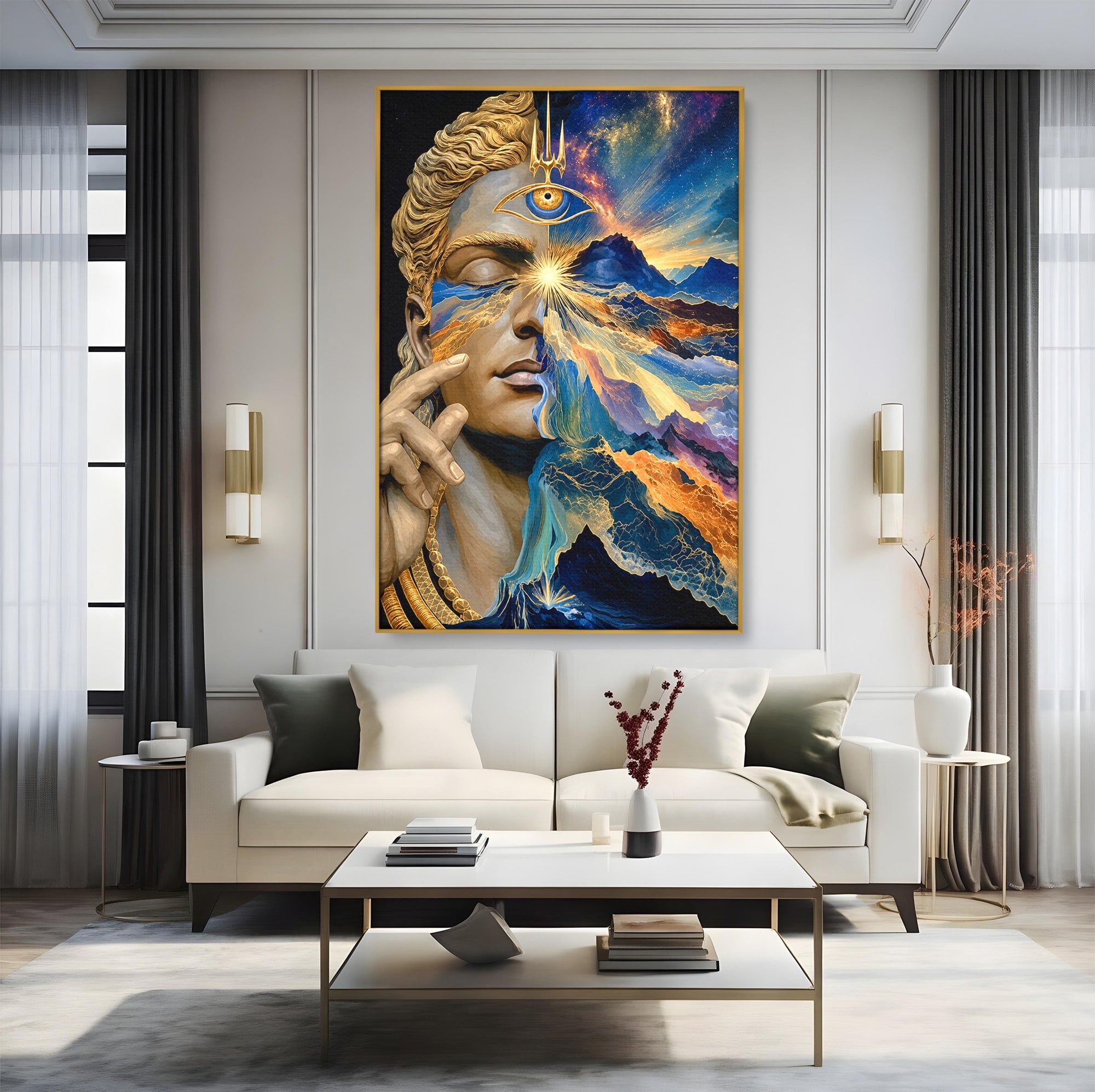 Tablou Canvas Premium LuxCanva® U1071, Zeitate Mistica, Cosmos, Abstract, Zeita, Misticism, Dormitor, Culori Vibrante