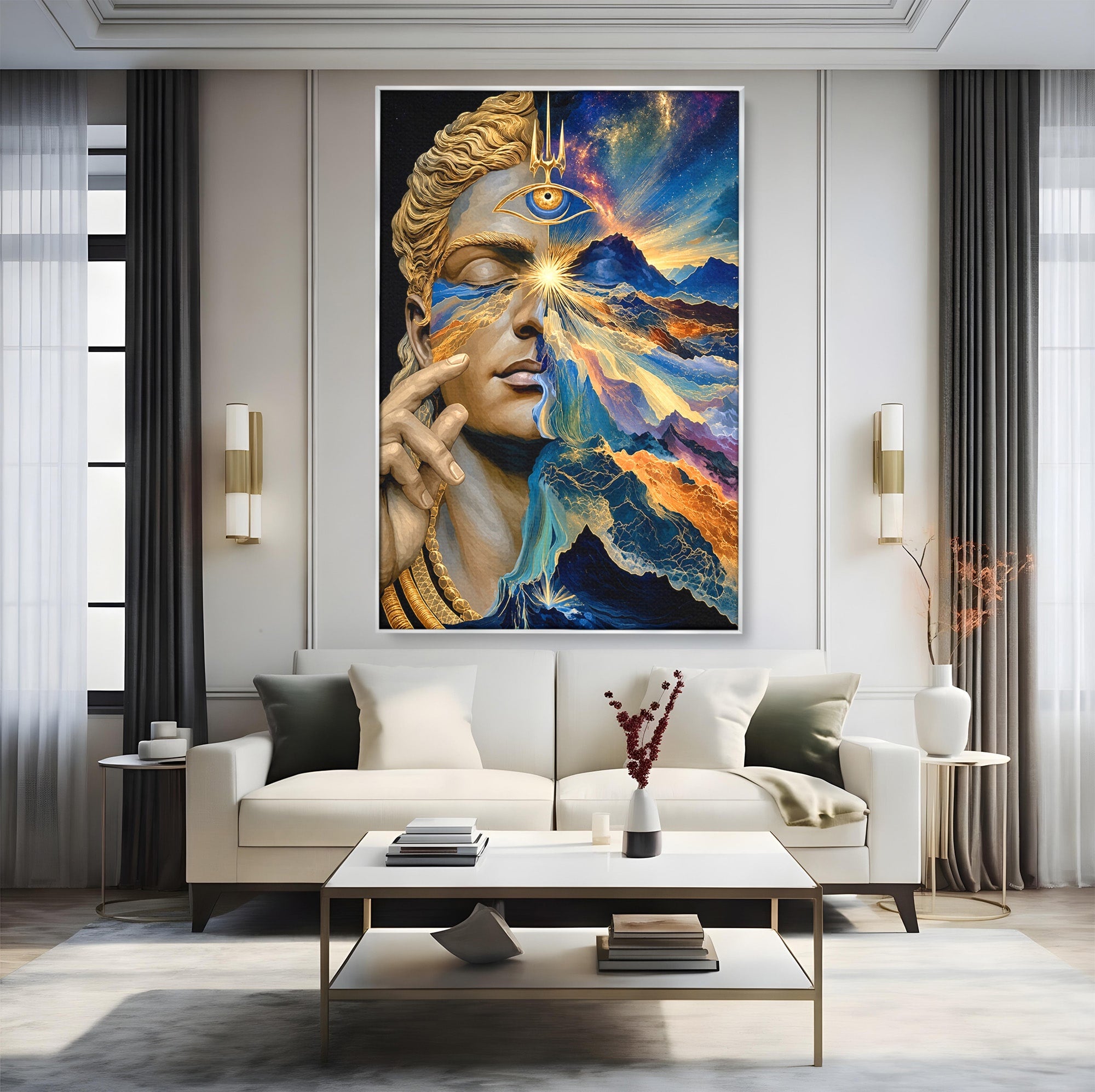 Tablou Canvas Premium LuxCanva® U1071, Zeitate Mistica, Cosmos, Abstract, Zeita, Misticism, Dormitor, Culori Vibrante