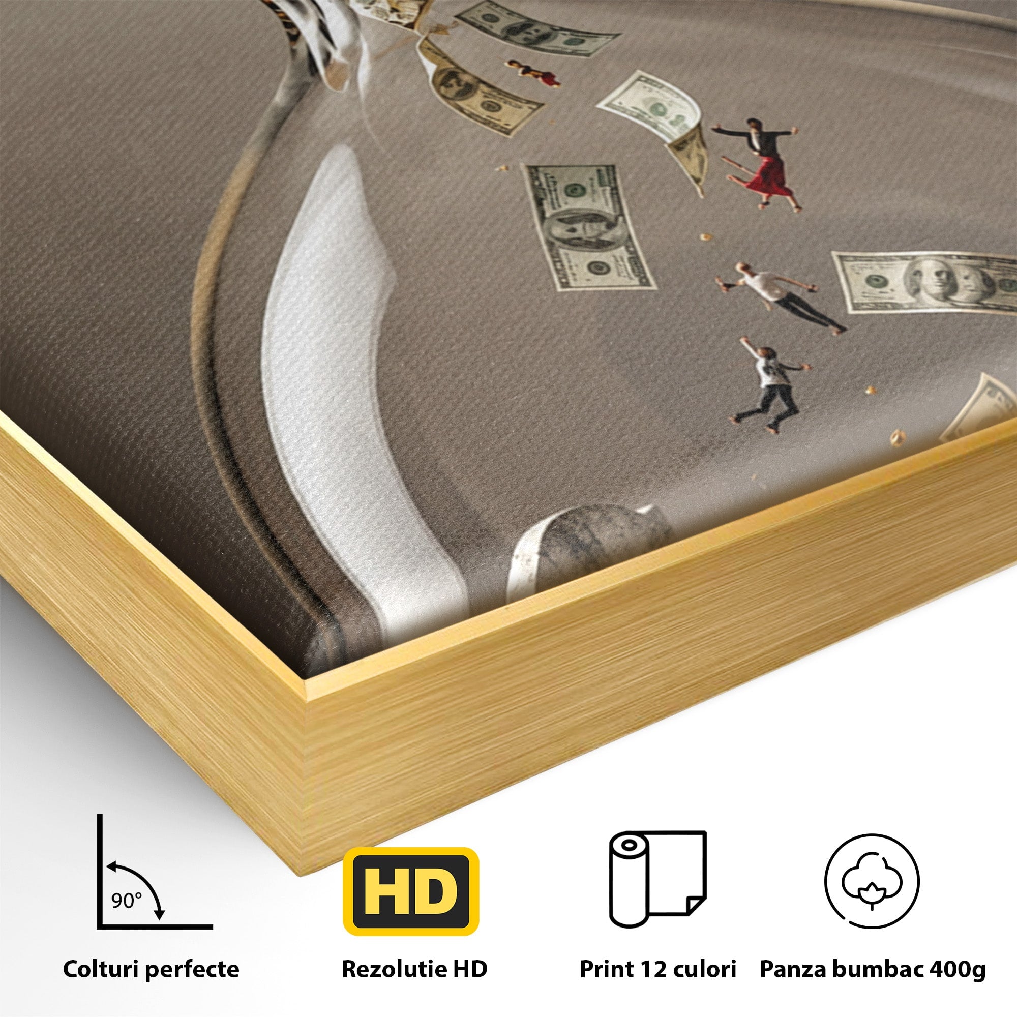 Tablou Canvas Premium LuxCanva® U1072, Clepsidra Timpului, Viata, Averi, Conceptual, Birou, Clepsidra, Culori Vibrante