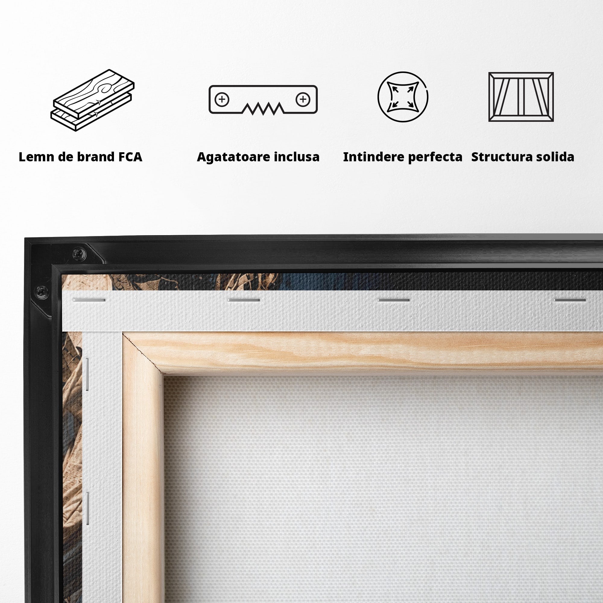 Tablou Canvas Premium LuxCanva® U1073, Dansul Mastilor, Sculptura, Mister, Arta, Masca, Dormitor, Culori Vibrante
