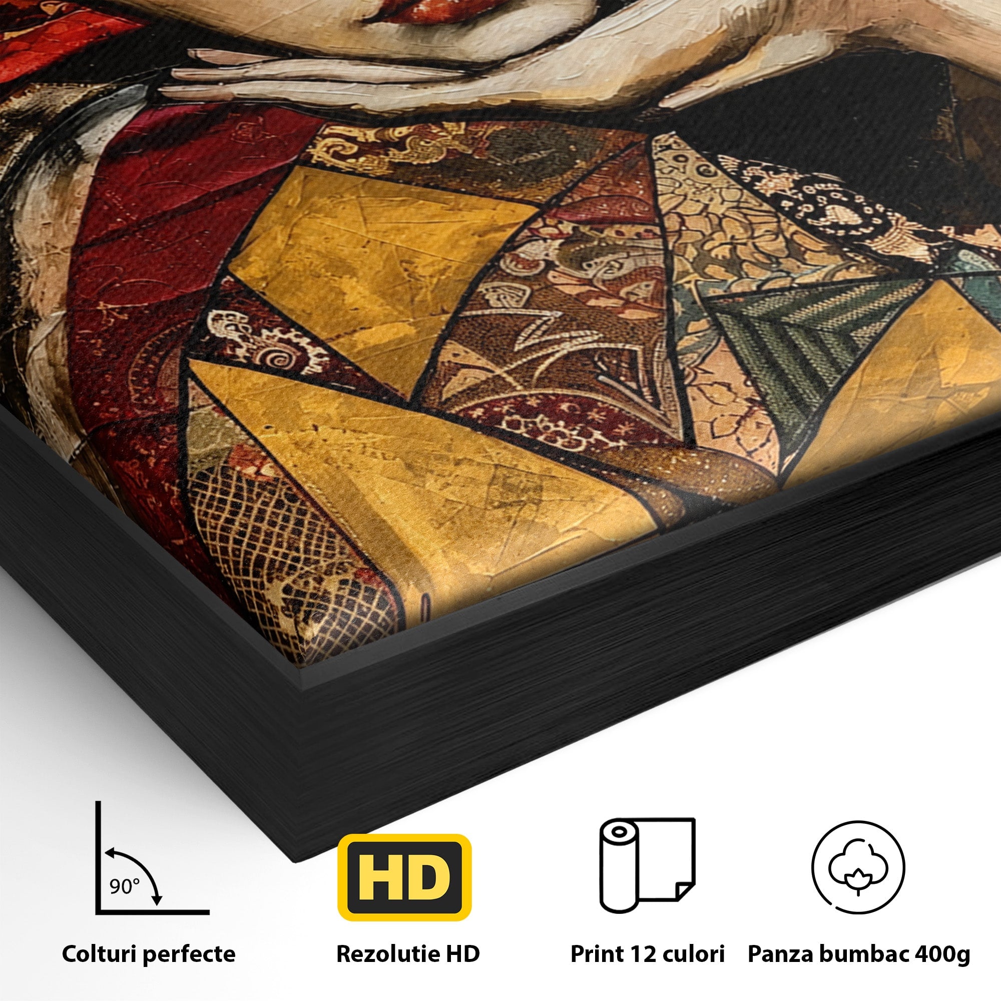 Tablou Canvas Premium LuxCanva® U1074, Misterul Privirii Cu Esarfa, Portret, Femeie, Esarfa, Arta, Dormitor, Culori Vibrante